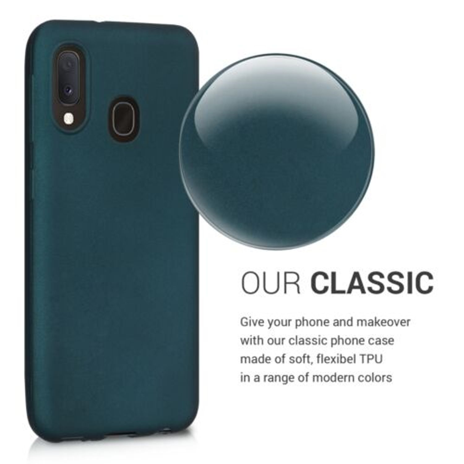 Husa pentru Samsung Galaxy A20e, Silicon, Verde, 48739.14 fotografia produsului View 4 L