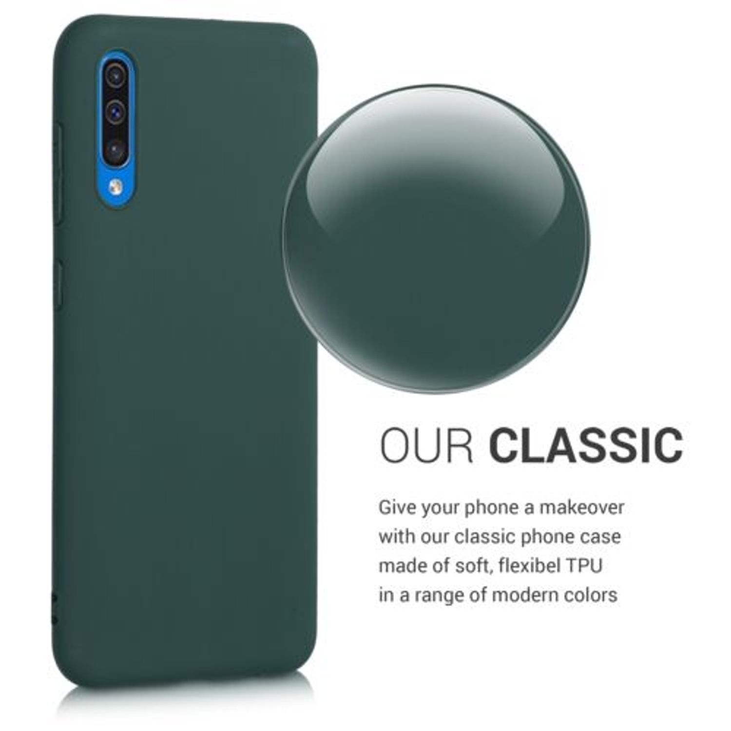Husa pentru Samsung Galaxy A50, Silicon, Verde, 48054.169 fotografia produsului View 4 L