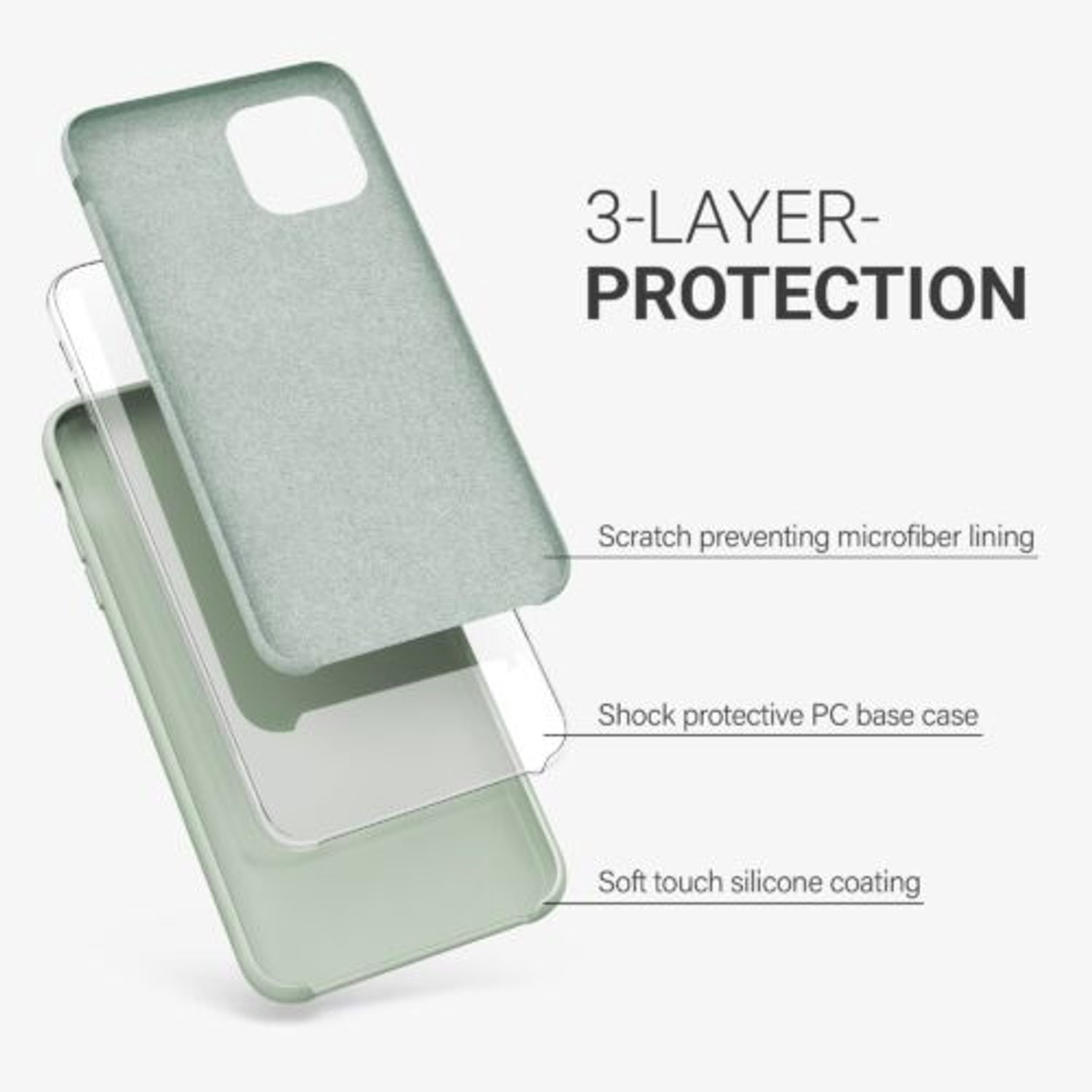 Husa pentru Apple iPhone 11 Pro, Silicon, Verde, 49726.172 fotografia produsului View 3 L