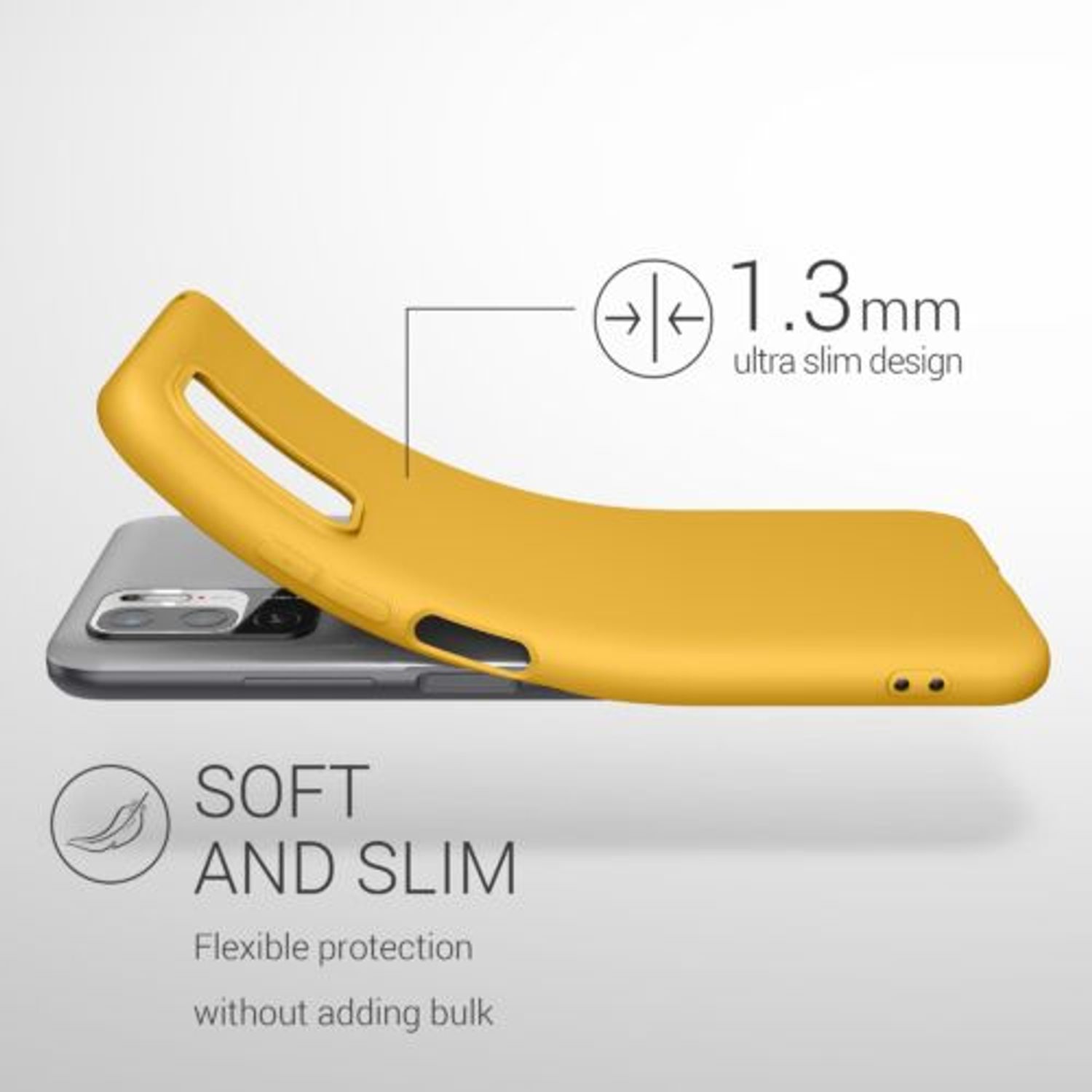 Husa pentru Xiaomi Redmi Note 10 5G, Silicon, Galben, 54947.143 fotografia produsului View 3 L