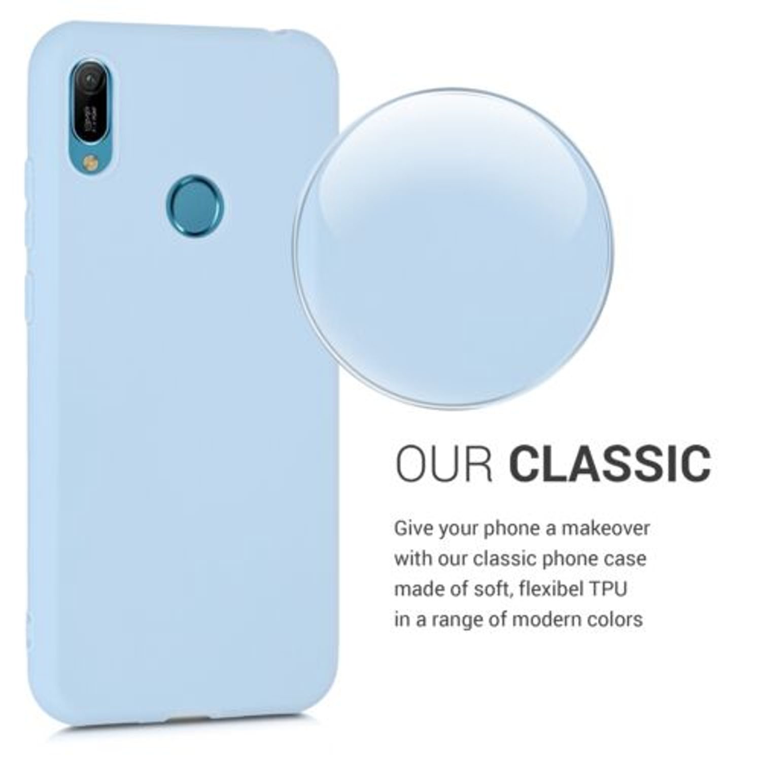 Husa pentru Huawei Y6 (2019), Silicon, Albastru, 48122.58 fotografia produsului View 6 L
