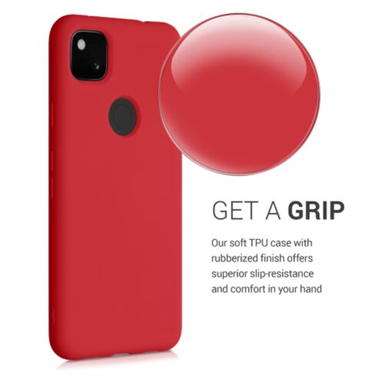 Husa pentru Google Pixel 4a, Silicon, Rosu, 52622.208, Kwmobile fotografia produsului View 5 L