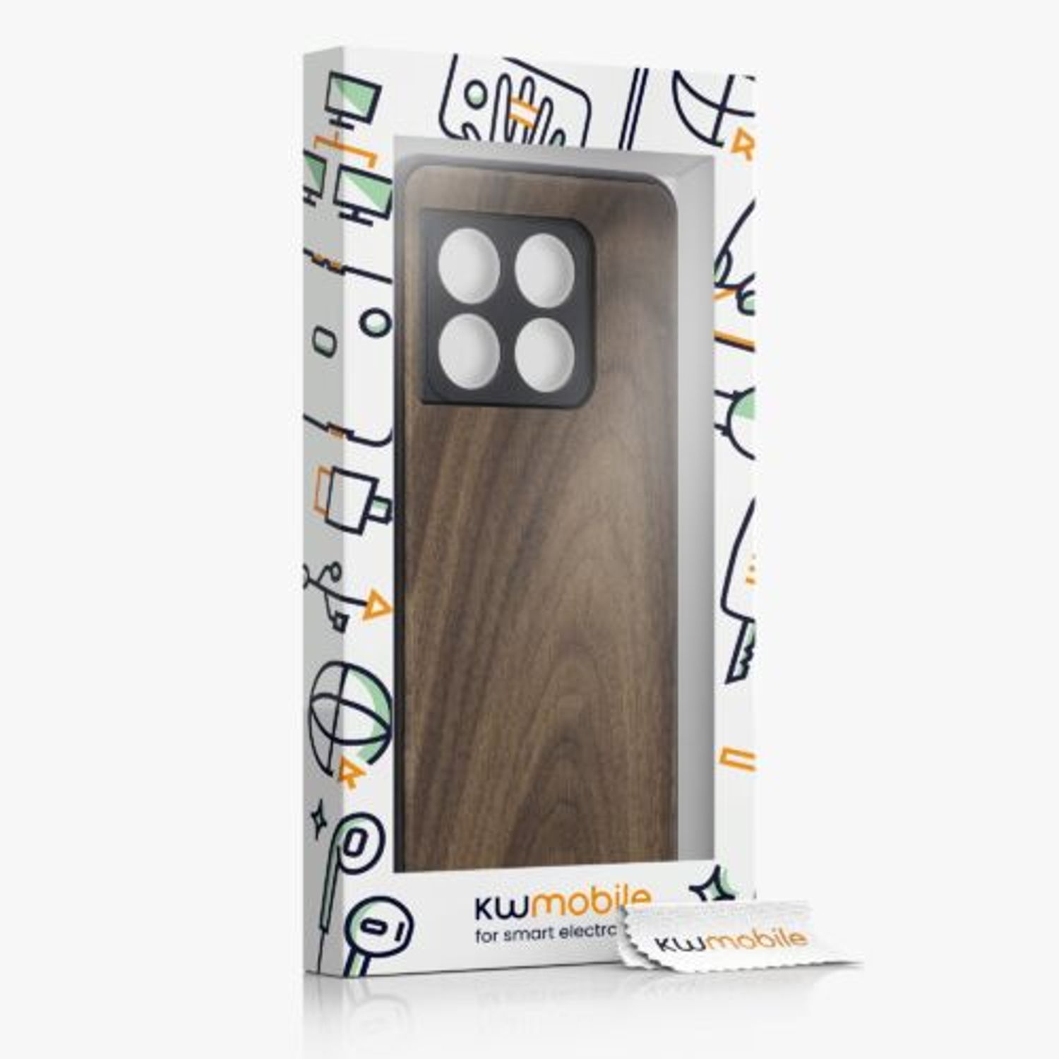 Husa Kwmobile pentru OnePlus 10 Pro, Lemn, Maro, 57461.18 fotografia produsului View 5 L