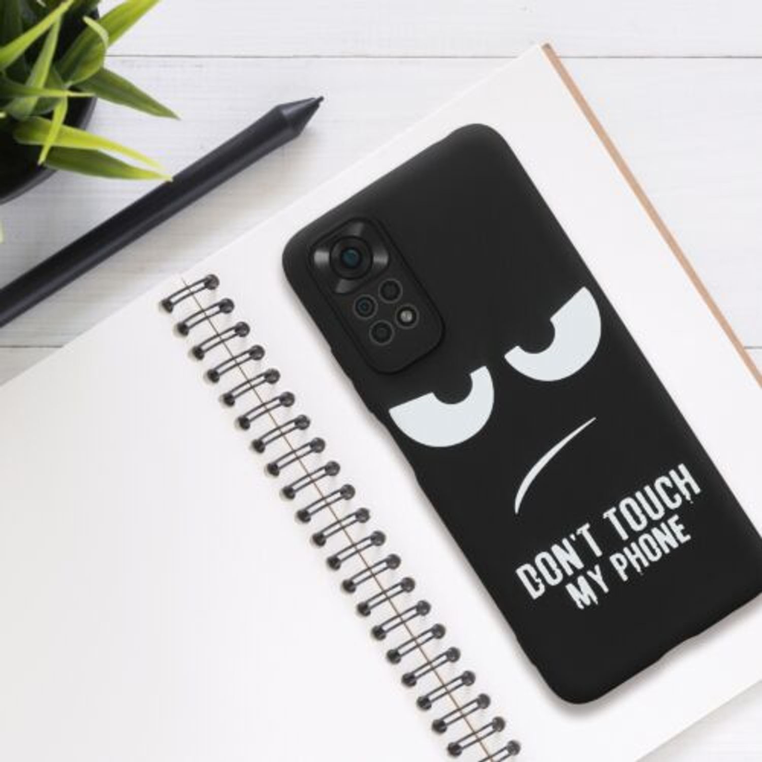 Husa Kwmobile pentru Xiaomi Redmi Note 11/Redmi Note 11s, Silicon, Negru/Alb, 57387.01 fotografia produsului View 2 L