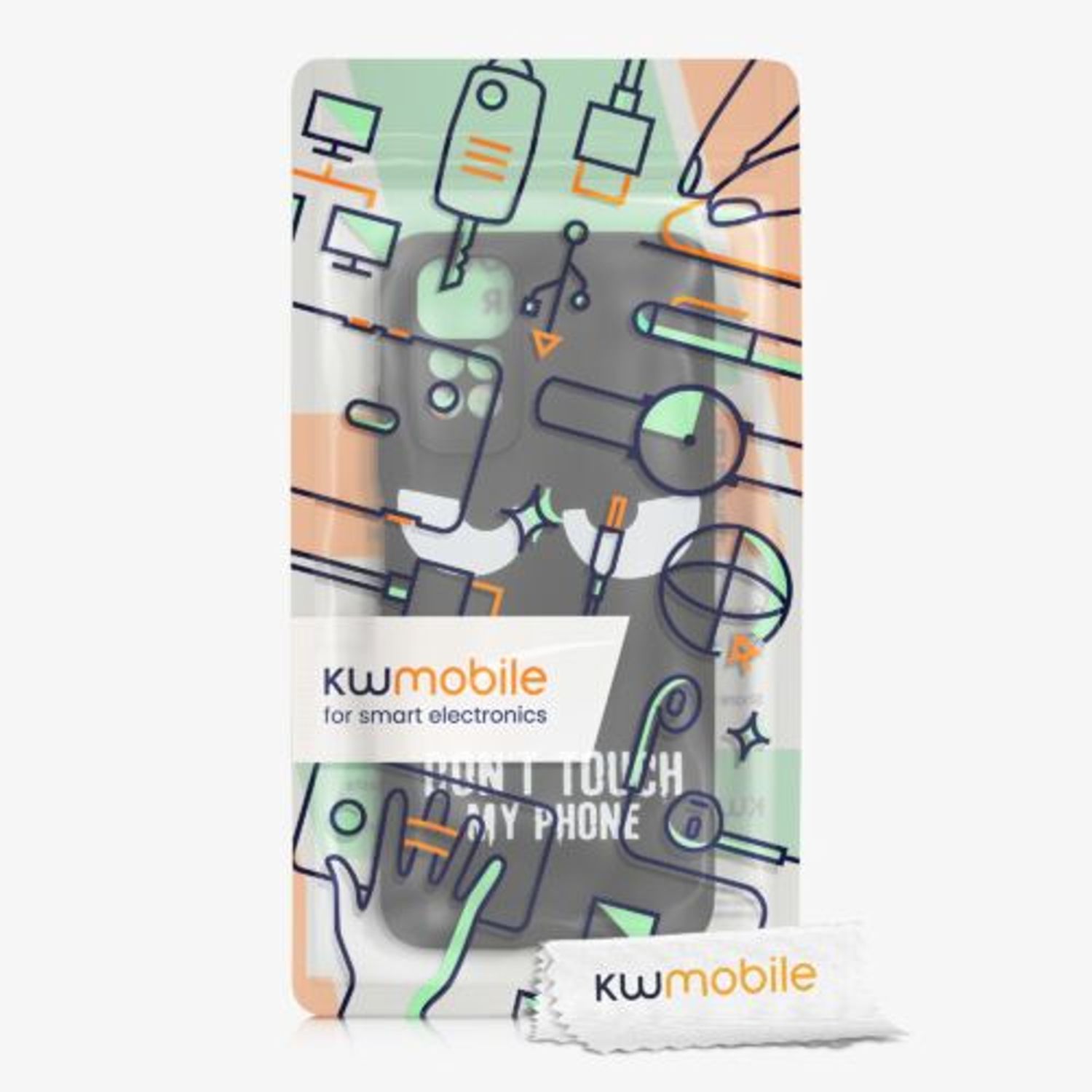 Husa Kwmobile pentru Xiaomi Redmi Note 11/Redmi Note 11s, Silicon, Negru/Alb, 57387.01 fotografia produsului View 6 L