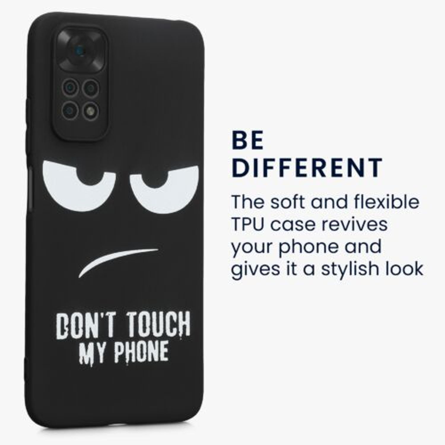 Husa Kwmobile pentru Xiaomi Redmi Note 11/Redmi Note 11s, Silicon, Negru/Alb, 57387.01 fotografia produsului View 3 L