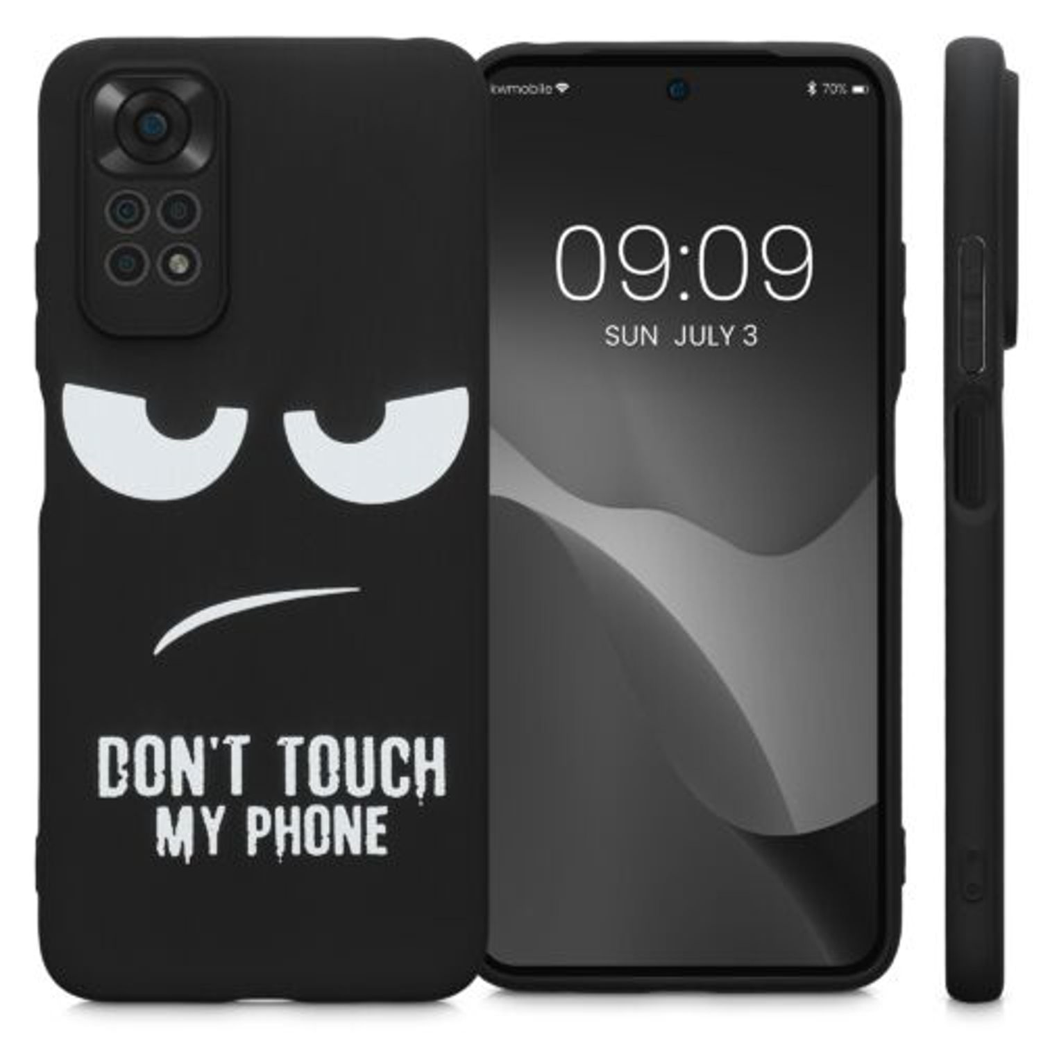 Husa Kwmobile pentru Xiaomi Redmi Note 11/Redmi Note 11s, Silicon, Negru/Alb, 57387.01 fotografia produsului