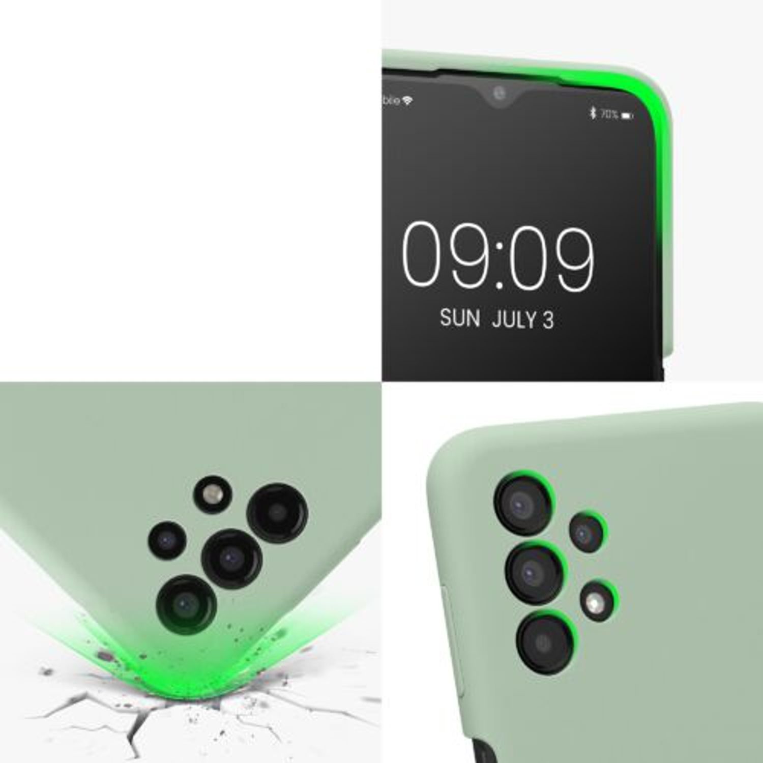 Husa Kwmobile pentru Samsung Galaxy A13, Silicon, Verde, 57832.172 fotografia produsului View 7 L
