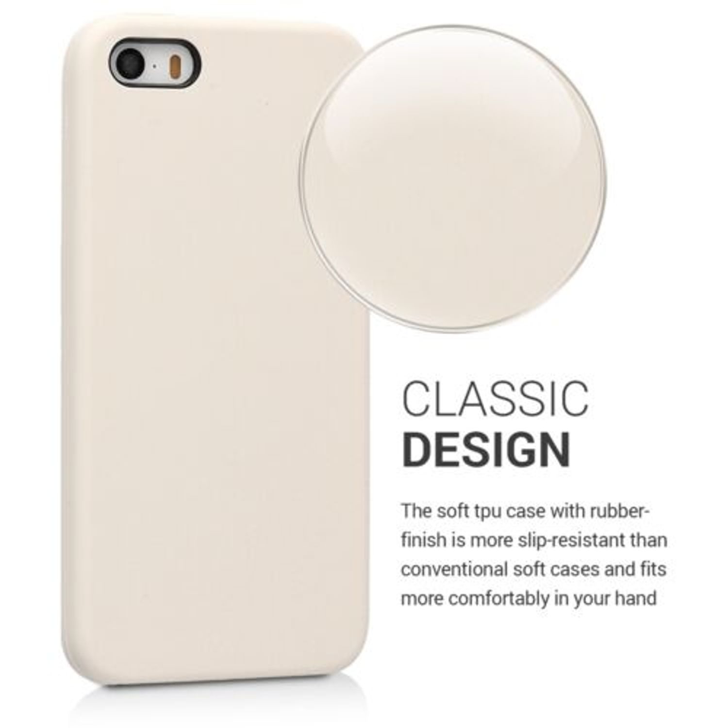 Husa pentru Apple iPhone 5/iPhone 5s/iPhone SE, Silicon, Crem, 42766.16 fotografia produsului View 13 L