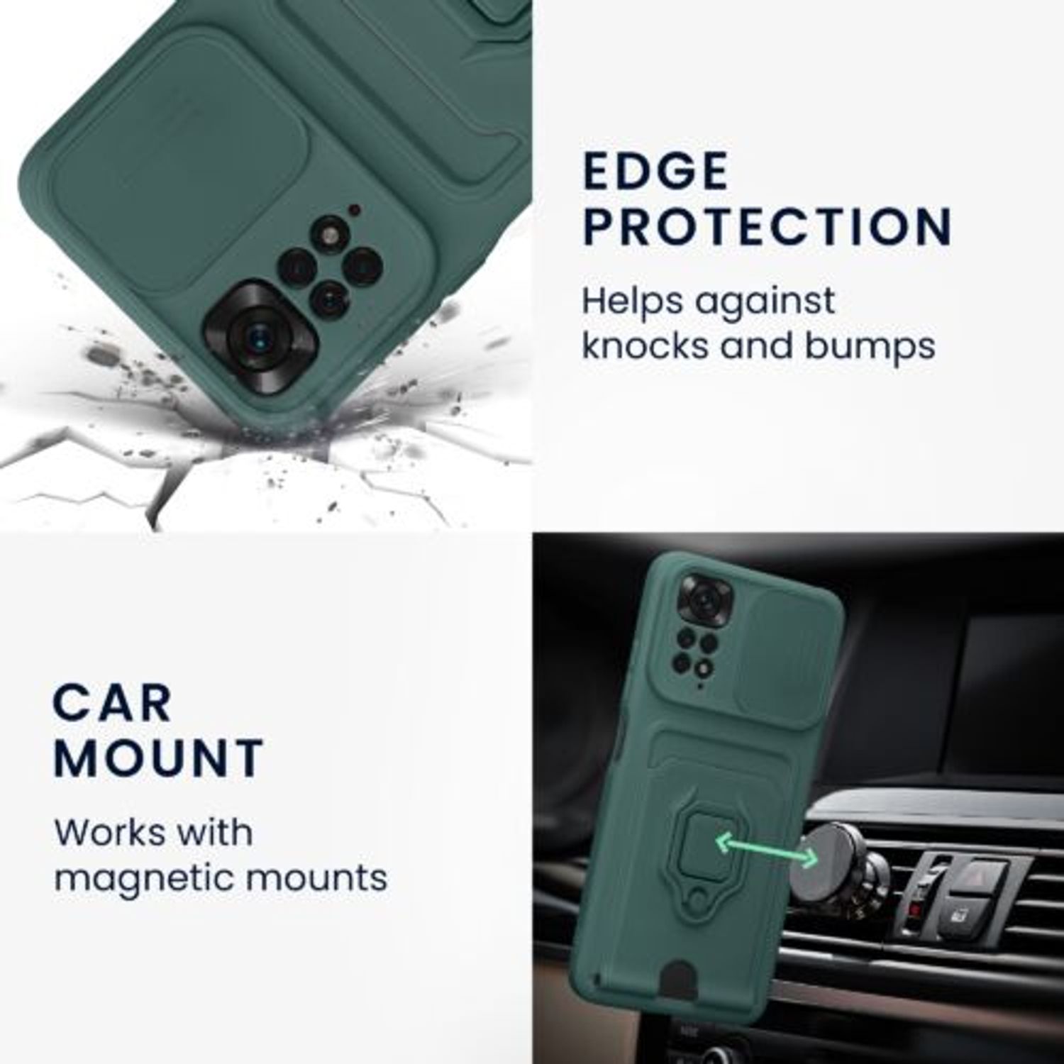 Husa Kwmobile pentru Xiaomi Redmi Note 11/Redmi Note 11s, Silicon, Verde, 57717.169 fotografia produsului View 3 L