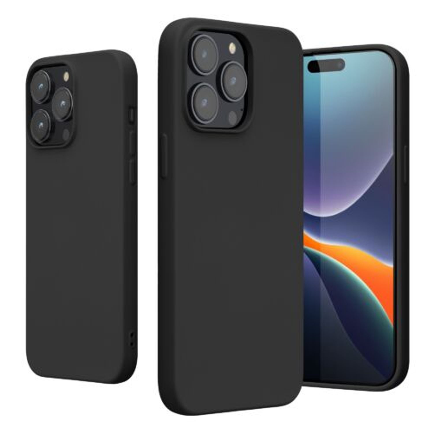 Husa Kwmobile pentru Apple iPhone 14 Pro Max, Silicon, Negru, 59082.47 fotografia produsului