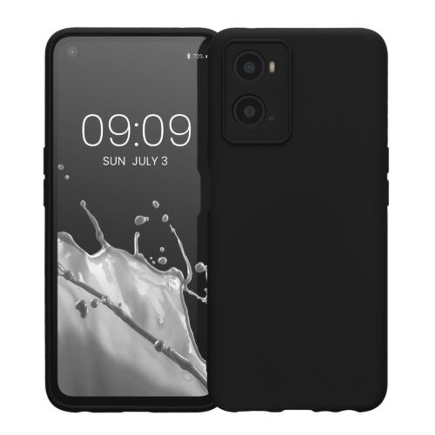 Husa Kwmobile pentru OPPO A76/A96, Silicon, Negru, 59147.01 fotografia produsului
