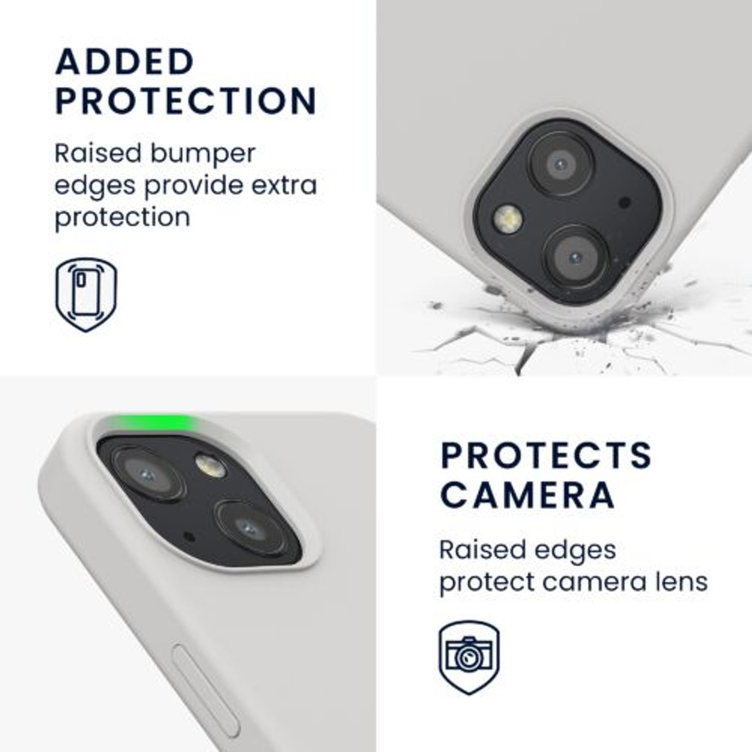 Husa Kwmobile pentru Apple iPhone 13, Silicon, Bej, 55878.96 fotografia produsului View 3 L