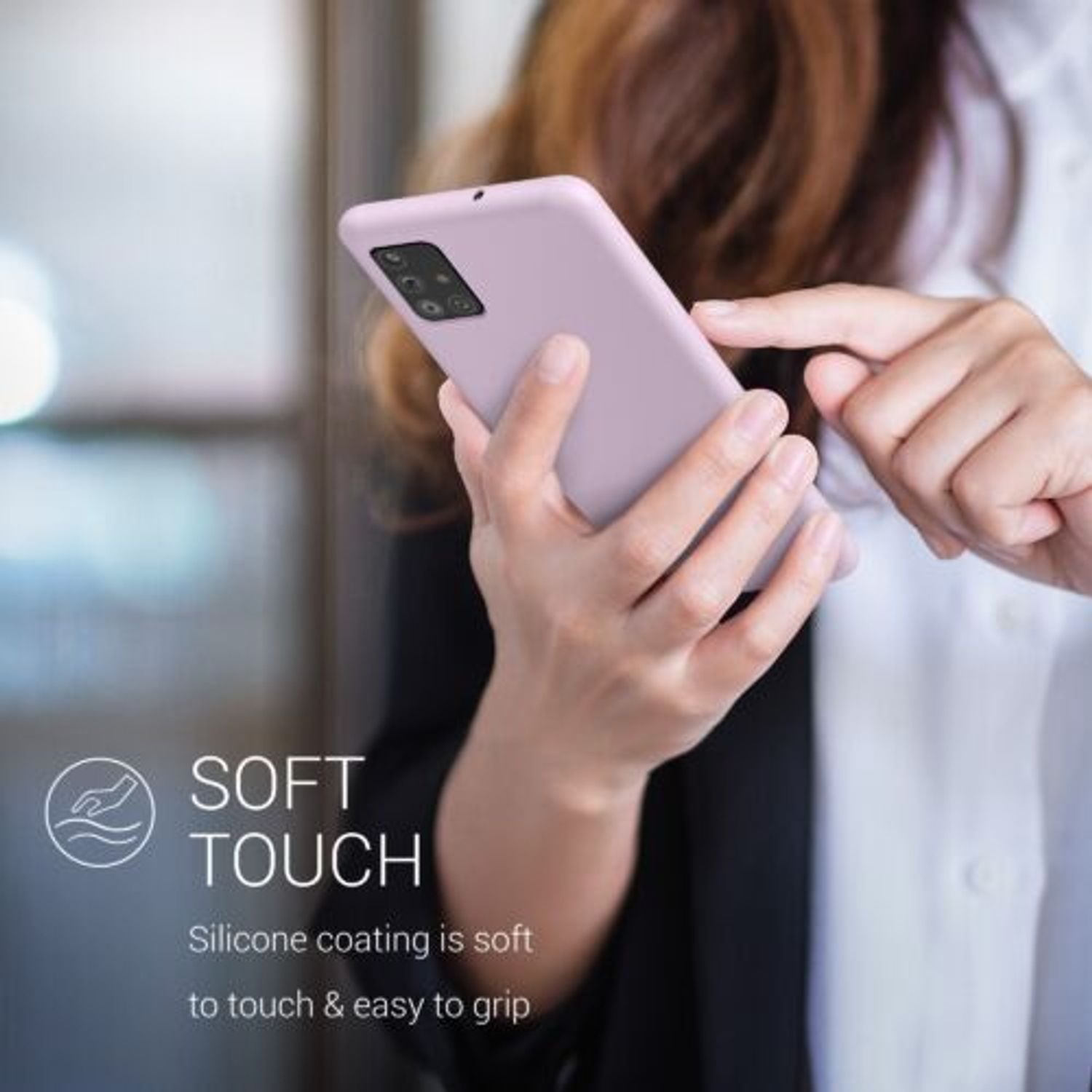 Husa pentru Samsung Galaxy A51, Silicon, Mov, 51197.140 fotografia produsului View 3 L
