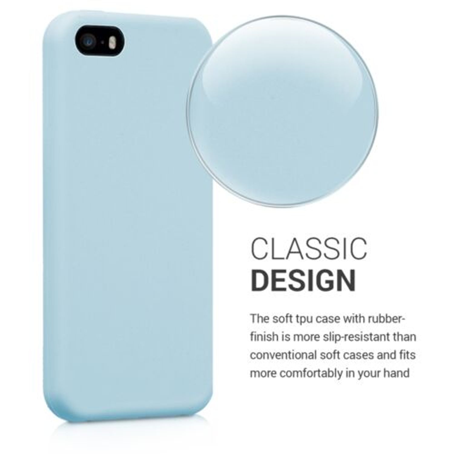 Husa pentru Apple iPhone 5/iPhone 5s/iPhone SE, Silicon, Albastru, 42766.58 fotografia produsului View 4 L