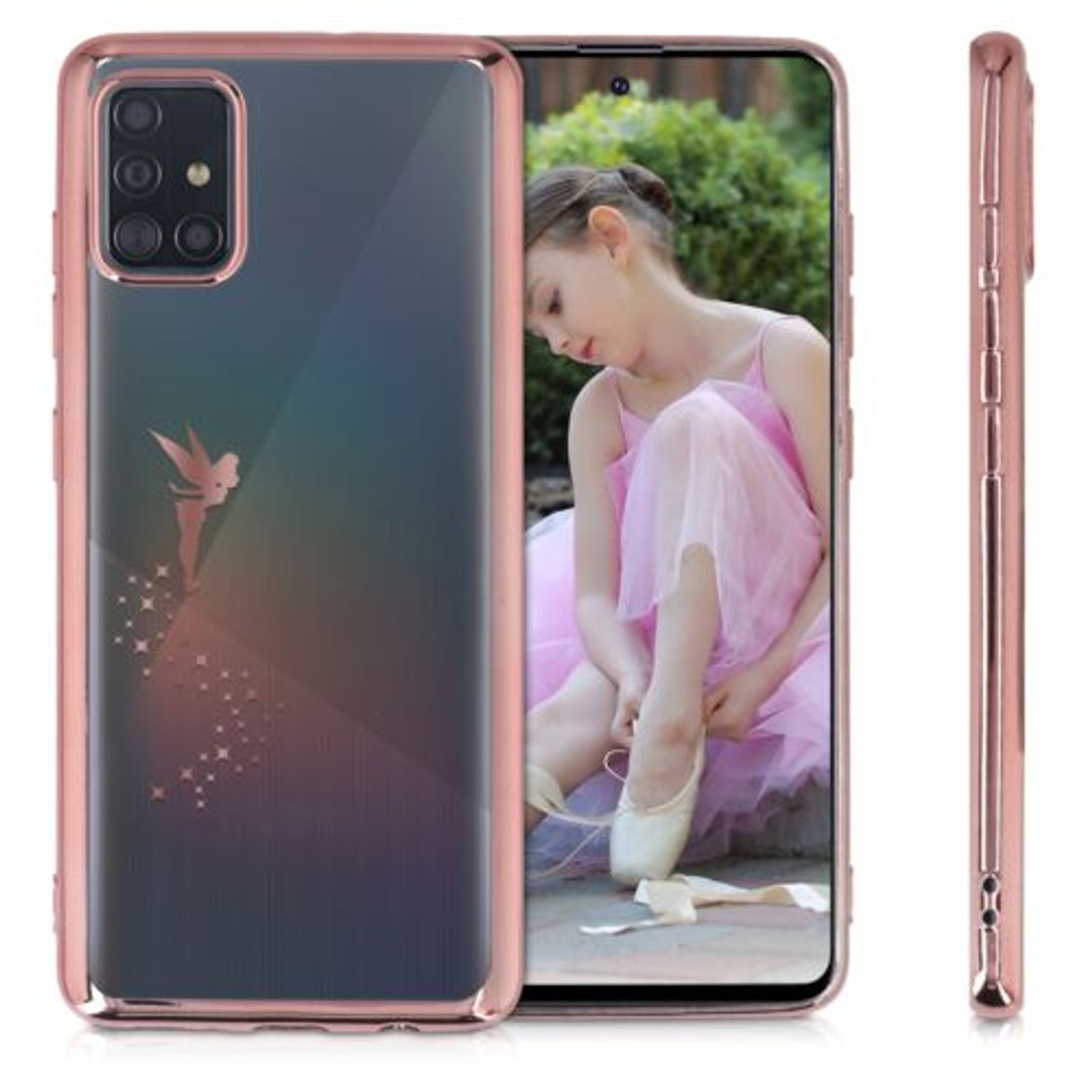 Husa pentru Samsung Galaxy A51, Silicon, Rose Gold, 51434.01 fotografia produsului View 2 L