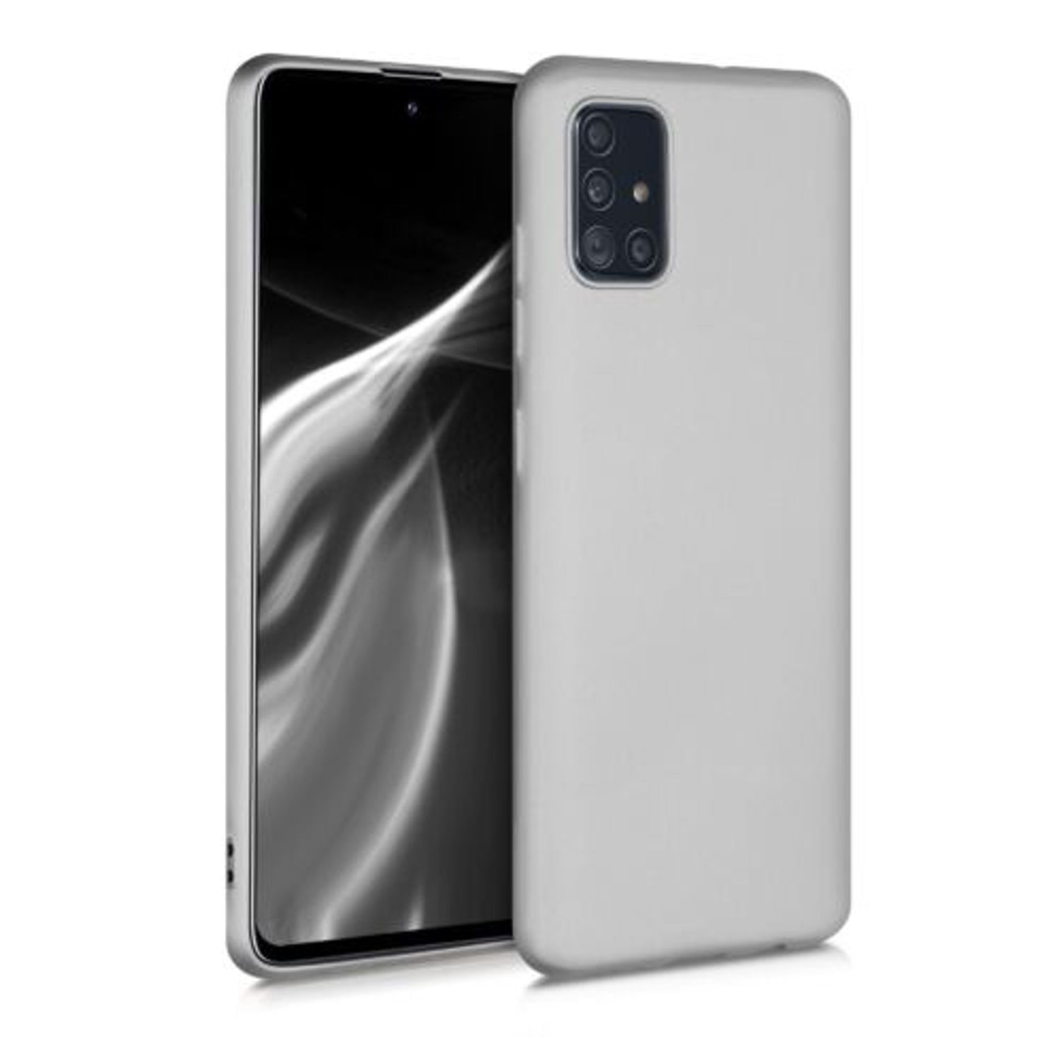 Husa pentru Samsung Galaxy A51, Silicon, Silver, 51201.67 fotografia produsului