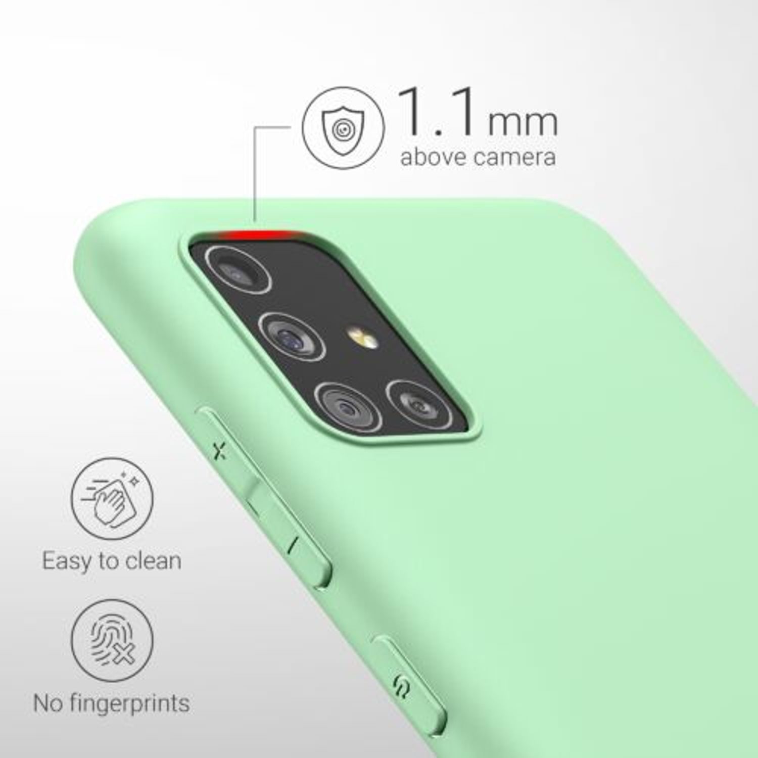 Husa pentru Samsung Galaxy A51, Silicon, Verde, 51196.176 fotografia produsului View 4 L