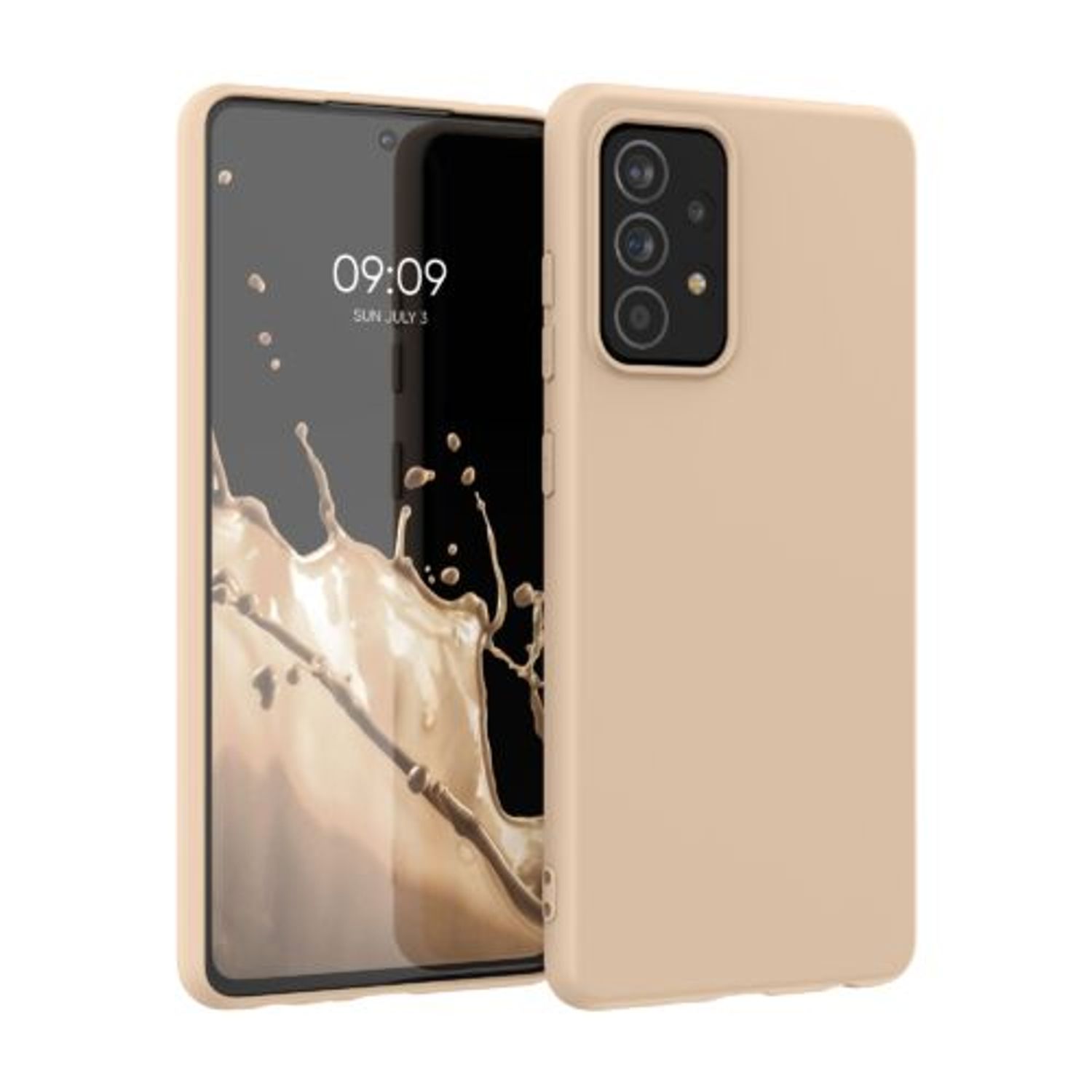 Husa pentru Samsung Galaxy A52, Silicon, Crem, 54346.154 fotografia produsului