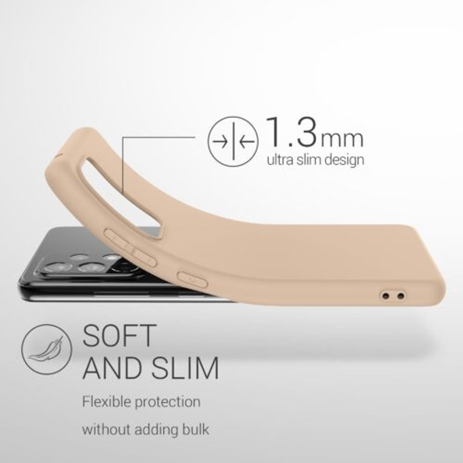 Husa pentru Samsung Galaxy A52, Silicon, Crem, 54346.154 fotografia produsului View 3 L