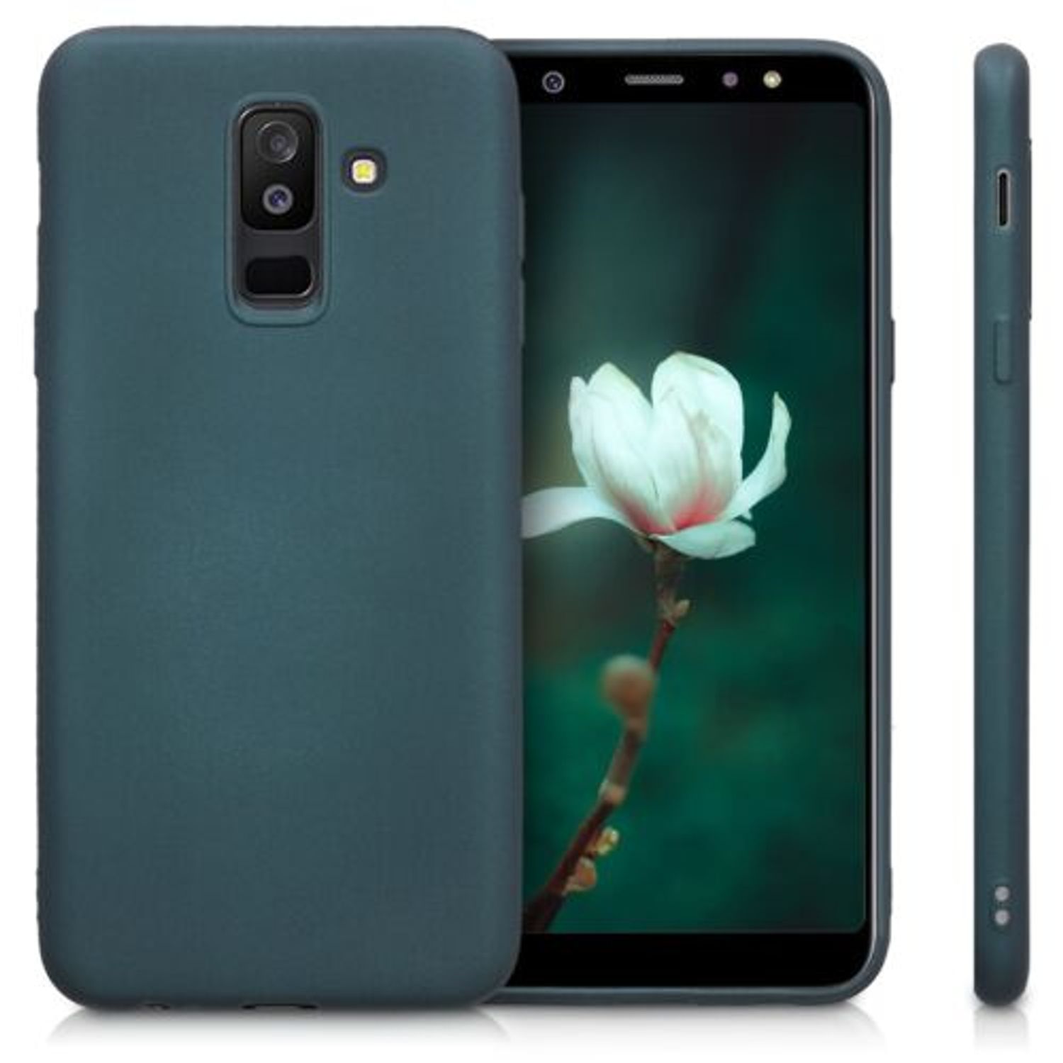Husa pentru Samsung Galaxy A6 Plus, Silicon, Verde, 45264.14 fotografia produsului View 2 L