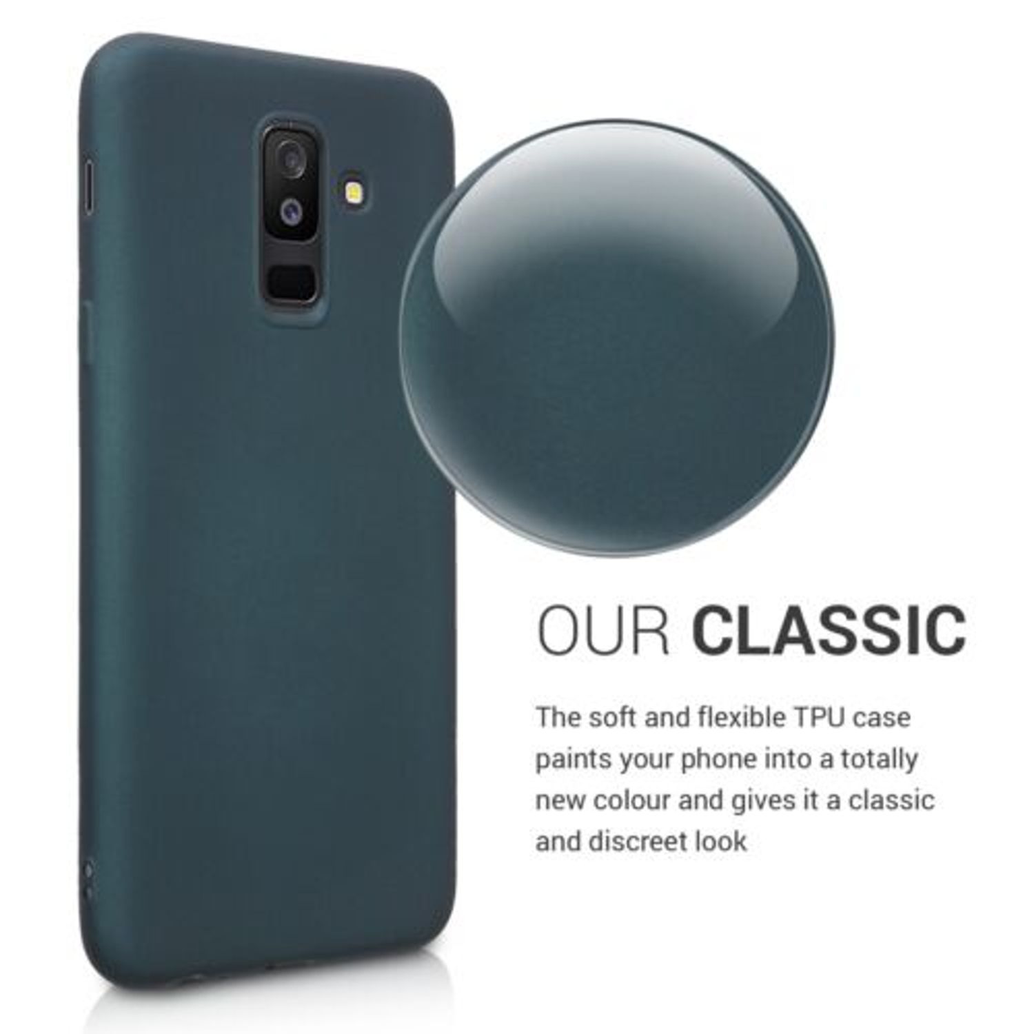 Husa pentru Samsung Galaxy A6 Plus, Silicon, Verde, 45264.14 fotografia produsului View 4 L