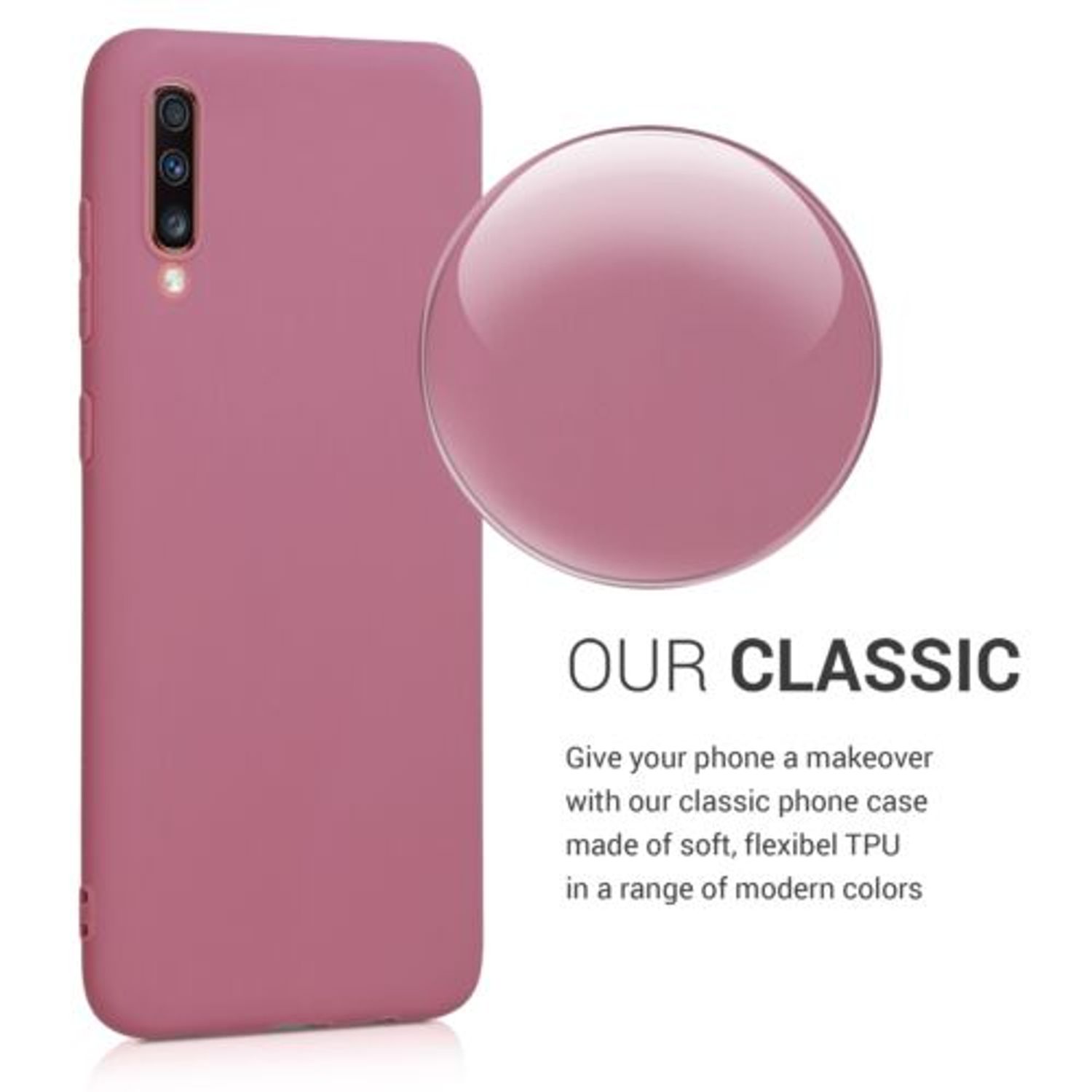 Husa pentru Samsung Galaxy A70, Silicon, Roz, 48427.167 fotografia produsului View 4 L