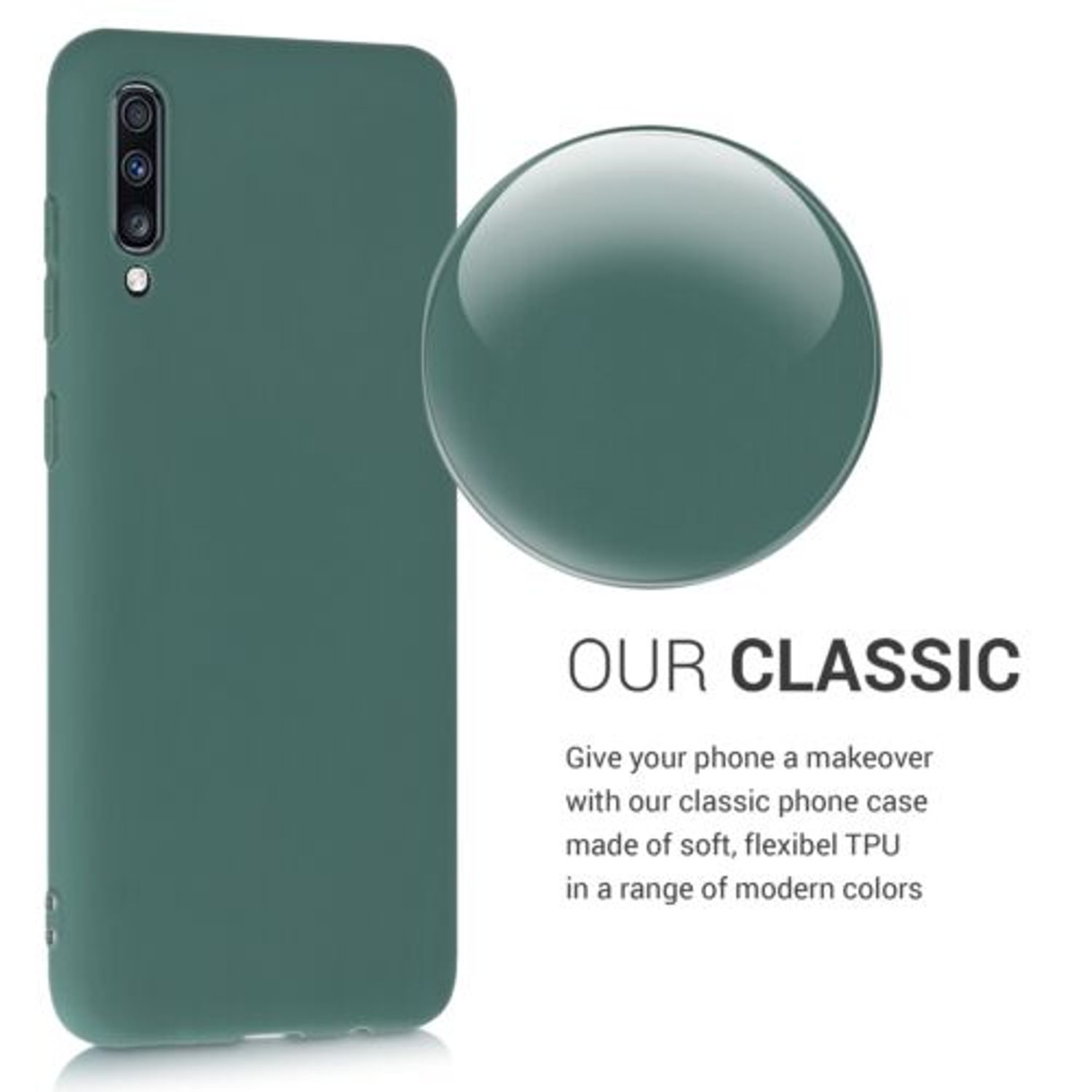 Husa pentru Samsung Galaxy A70, Silicon, Verde, 48427.171 fotografia produsului View 4 L
