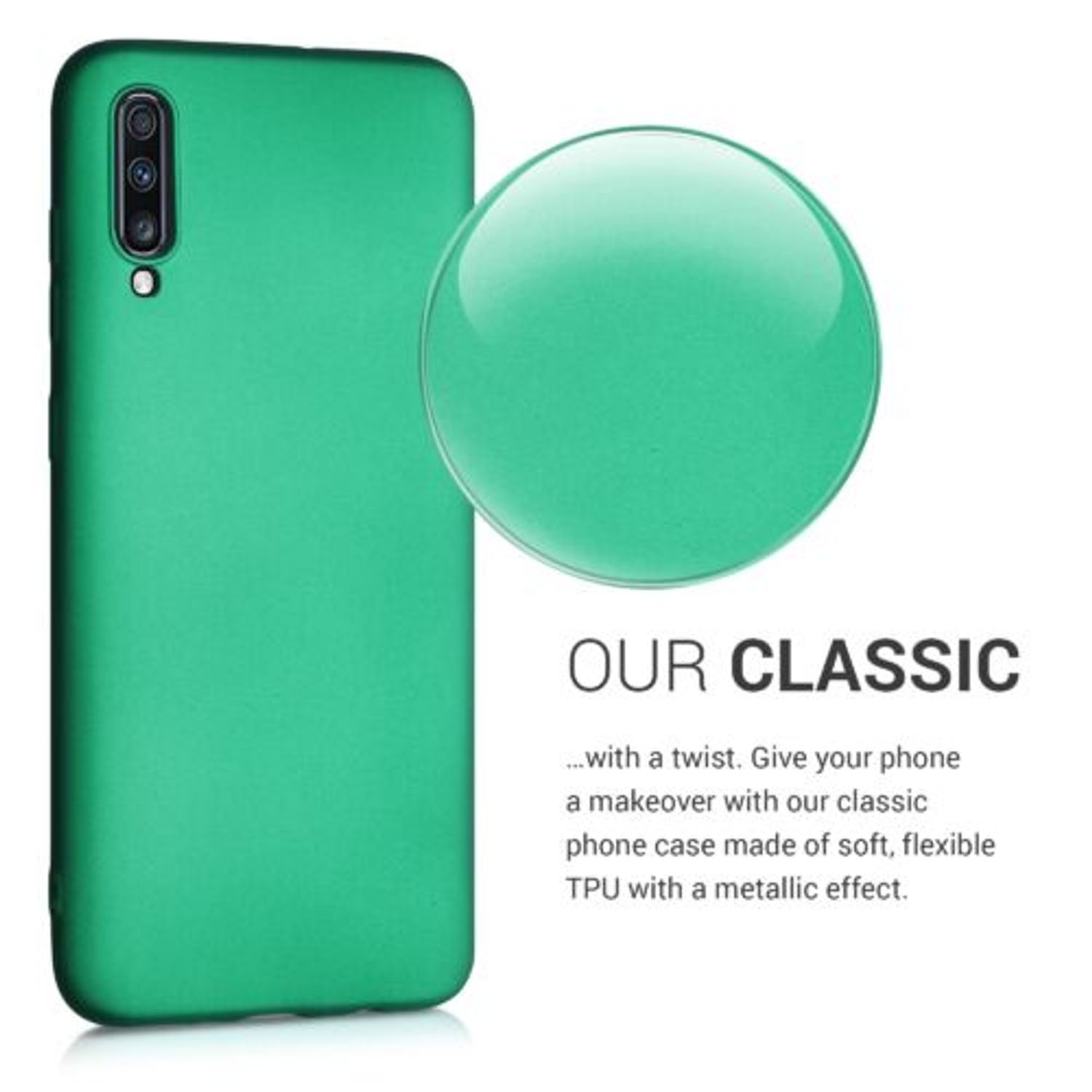 Husa pentru Samsung Galaxy A70, Silicon, Verde, 48430.170 fotografia produsului View 4 L