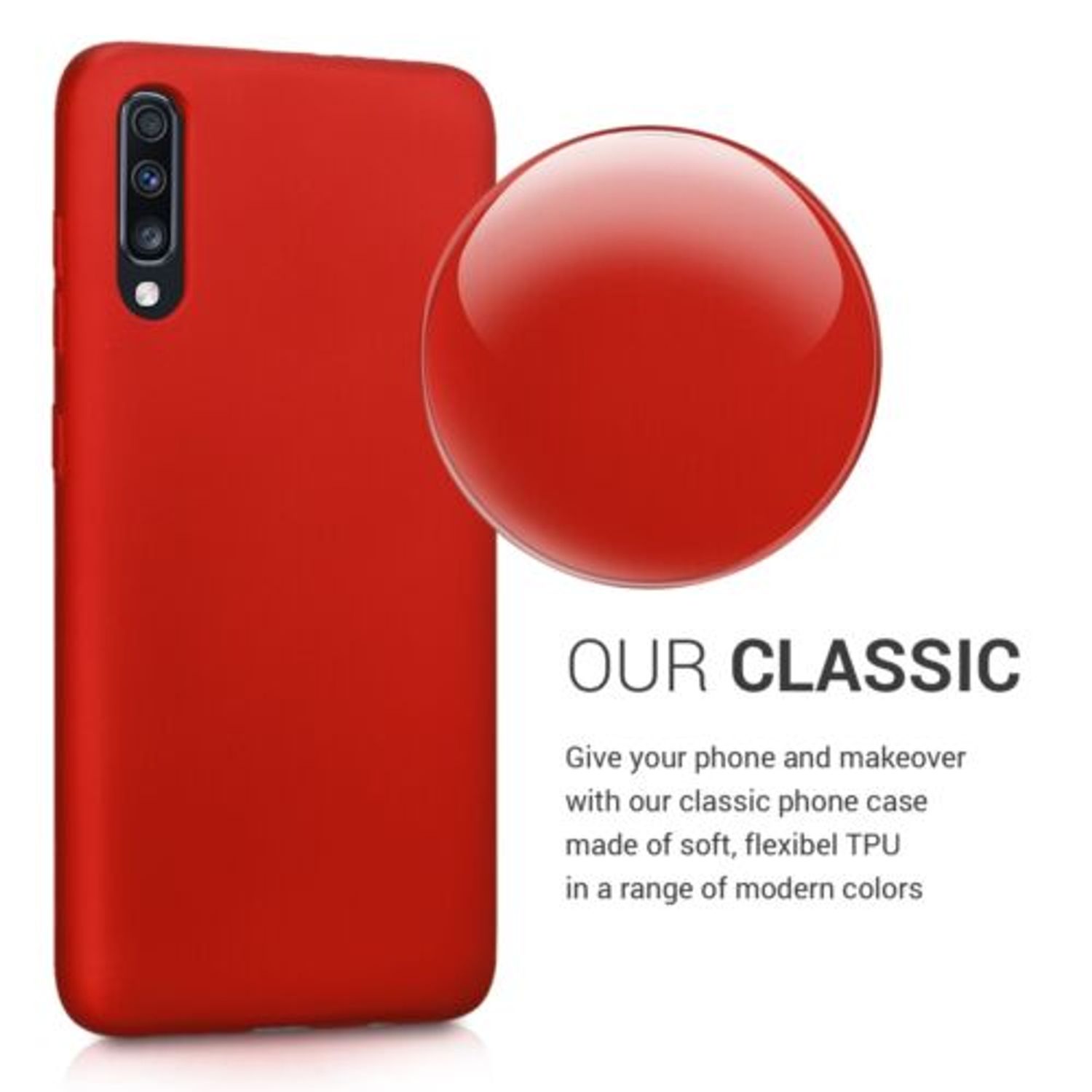Husa pentru Samsung Galaxy A70, Silicon, Rosu, 48430.36 fotografia produsului View 4 L