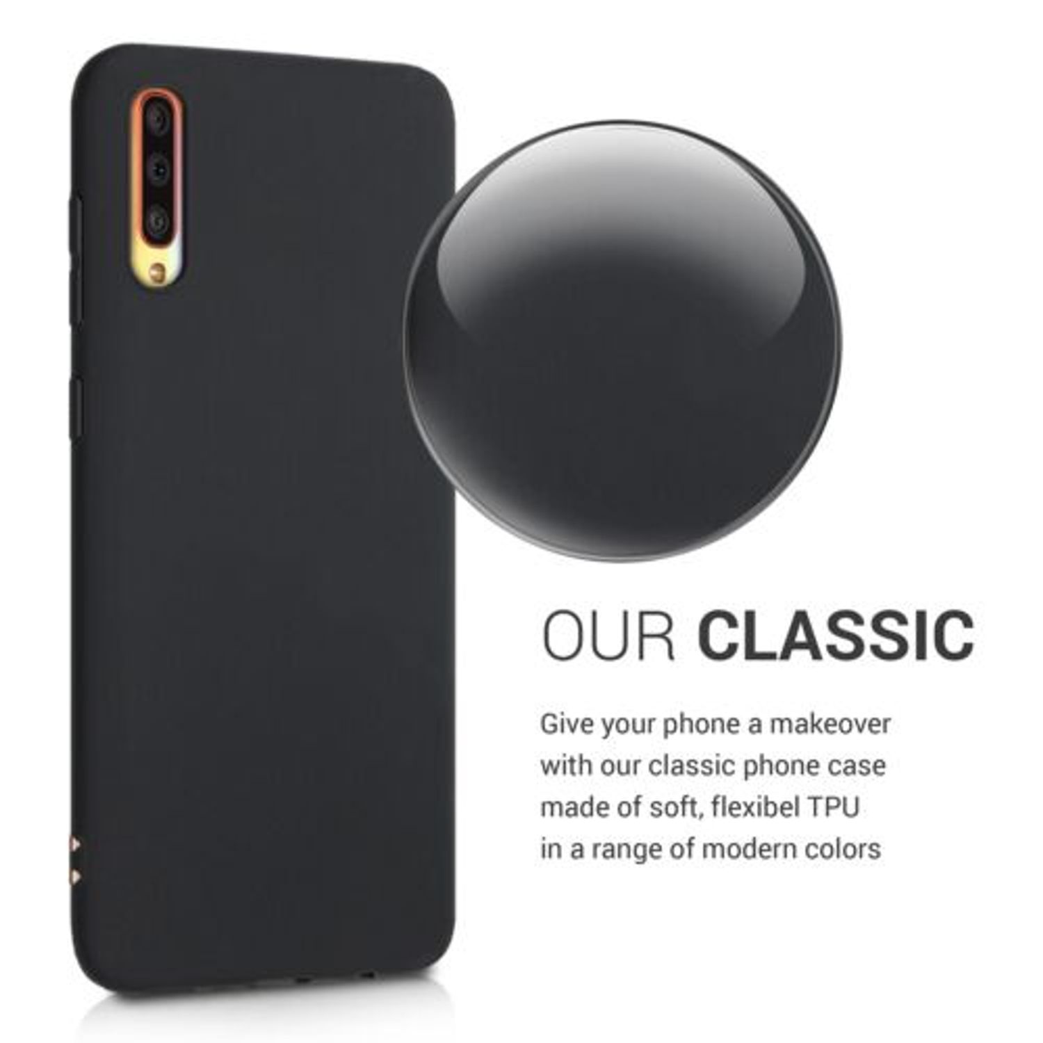 Husa pentru Samsung Galaxy A70, Silicon, Negru, 48427.47 fotografia produsului View 4 L