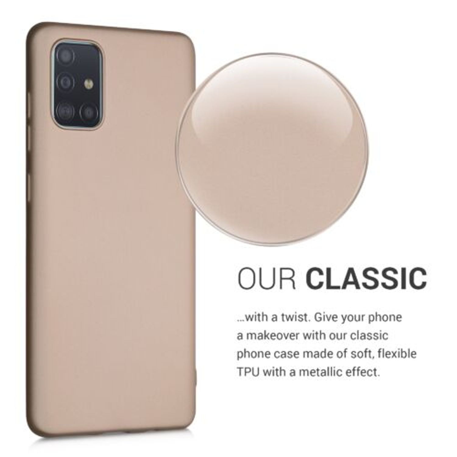Husa pentru Samsung Galaxy A71, Silicon, Gold, 51213.66 fotografia produsului View 4 L