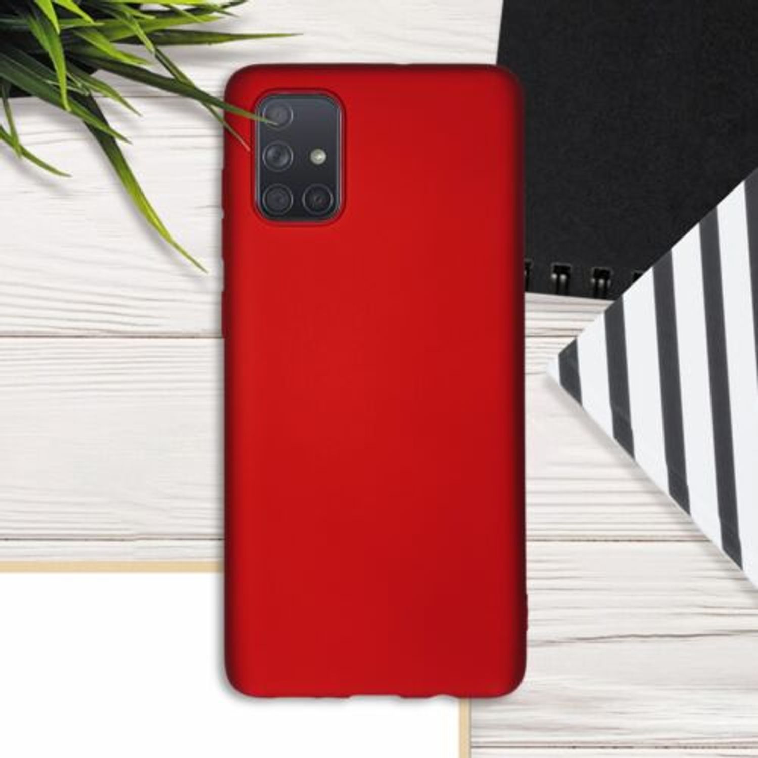 Husa pentru Samsung Galaxy A71, Silicon, Rosu, 51213.36 fotografia produsului View 3 L