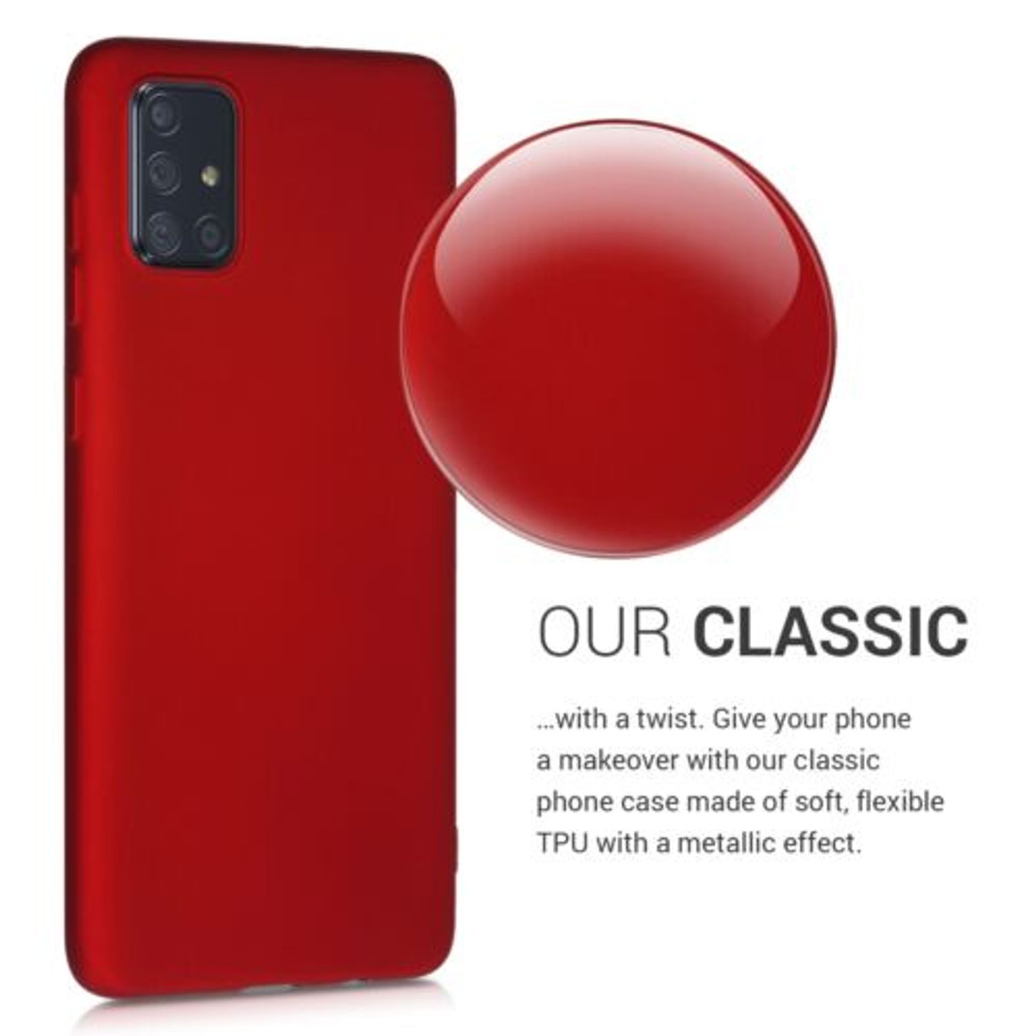 Husa pentru Samsung Galaxy A71, Silicon, Rosu, 51213.36 fotografia produsului View 5 L