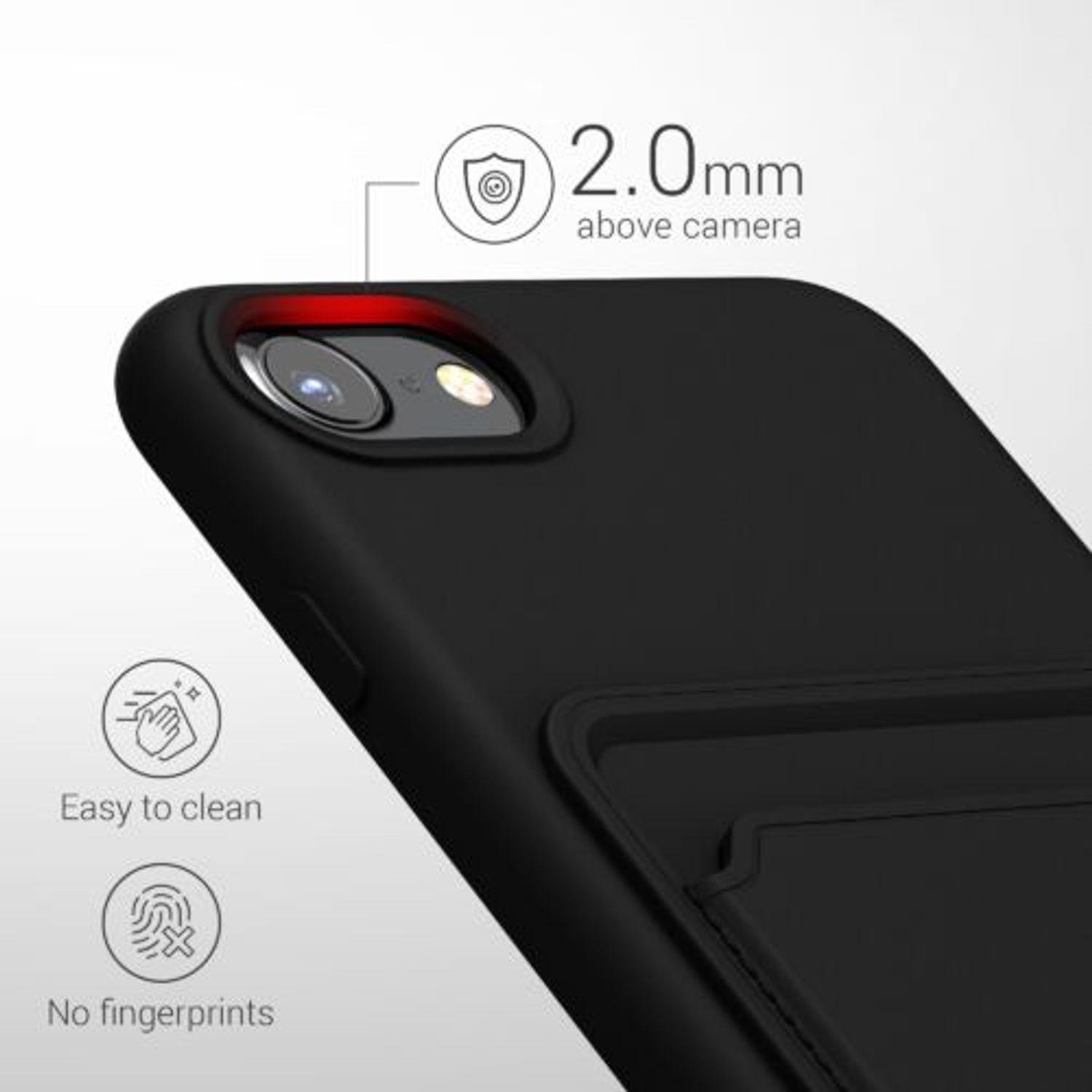 Husa pentru iPhone 8/iPhone 7/iPhone SE 2, Silicon, Negru, 55117.01 fotografia produsului View 4 L