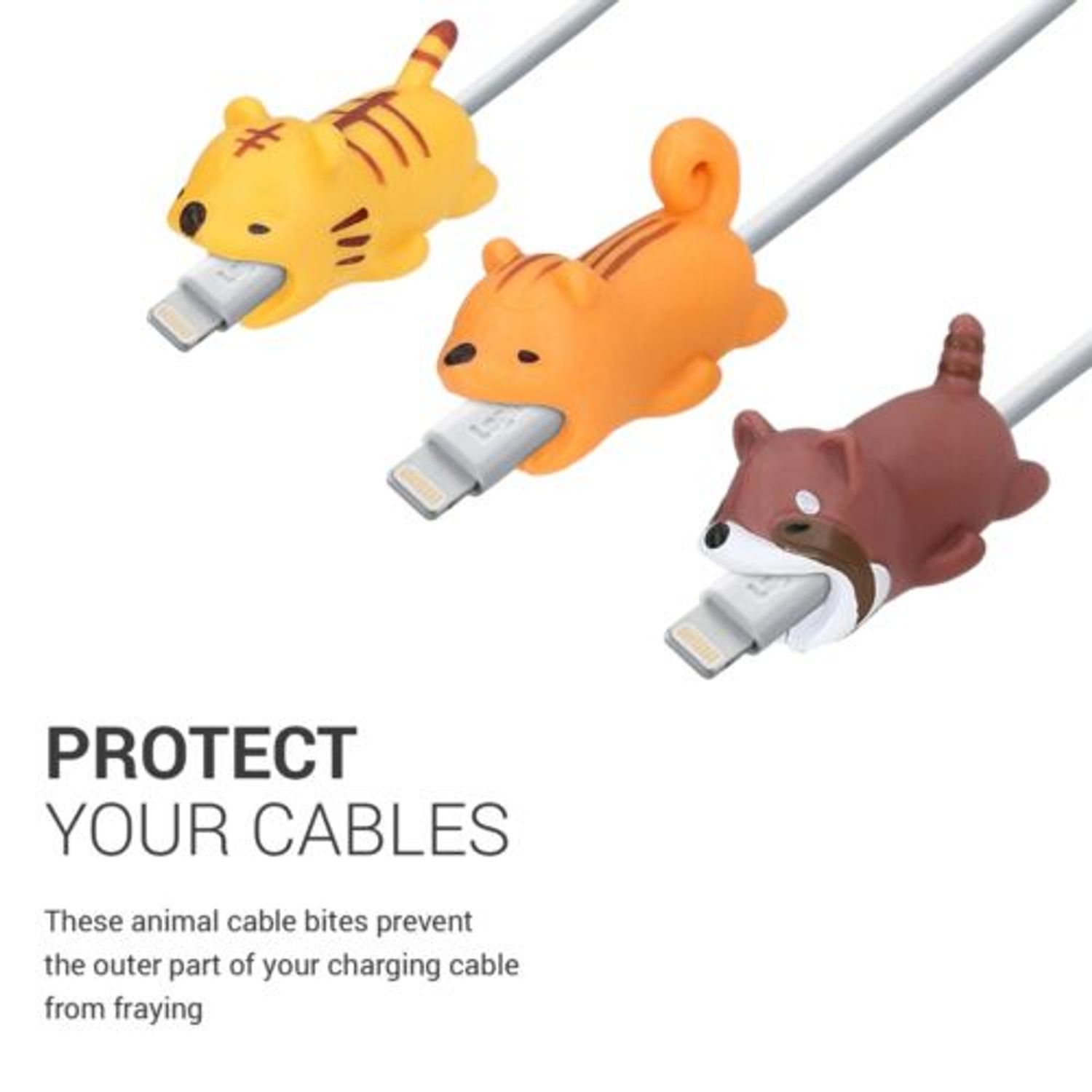 Set 3 Protectori pentru cablu de date, Kwmobile, Multicolor, Plastic, 48610.04 fotografia produsului View 4 L