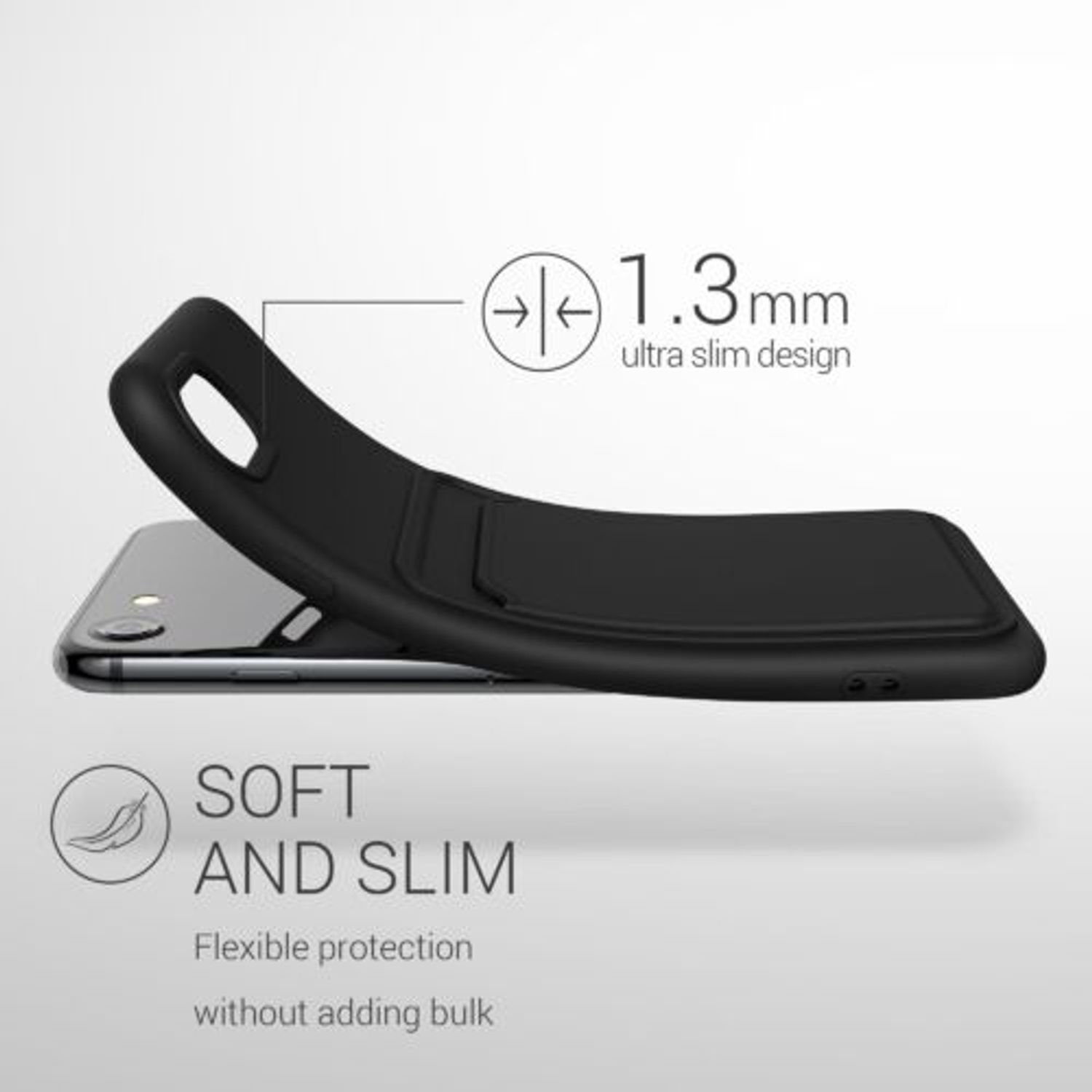 Husa pentru iPhone 8/iPhone 7/iPhone SE 2, Silicon, Negru, 55117.01 fotografia produsului View 3 L