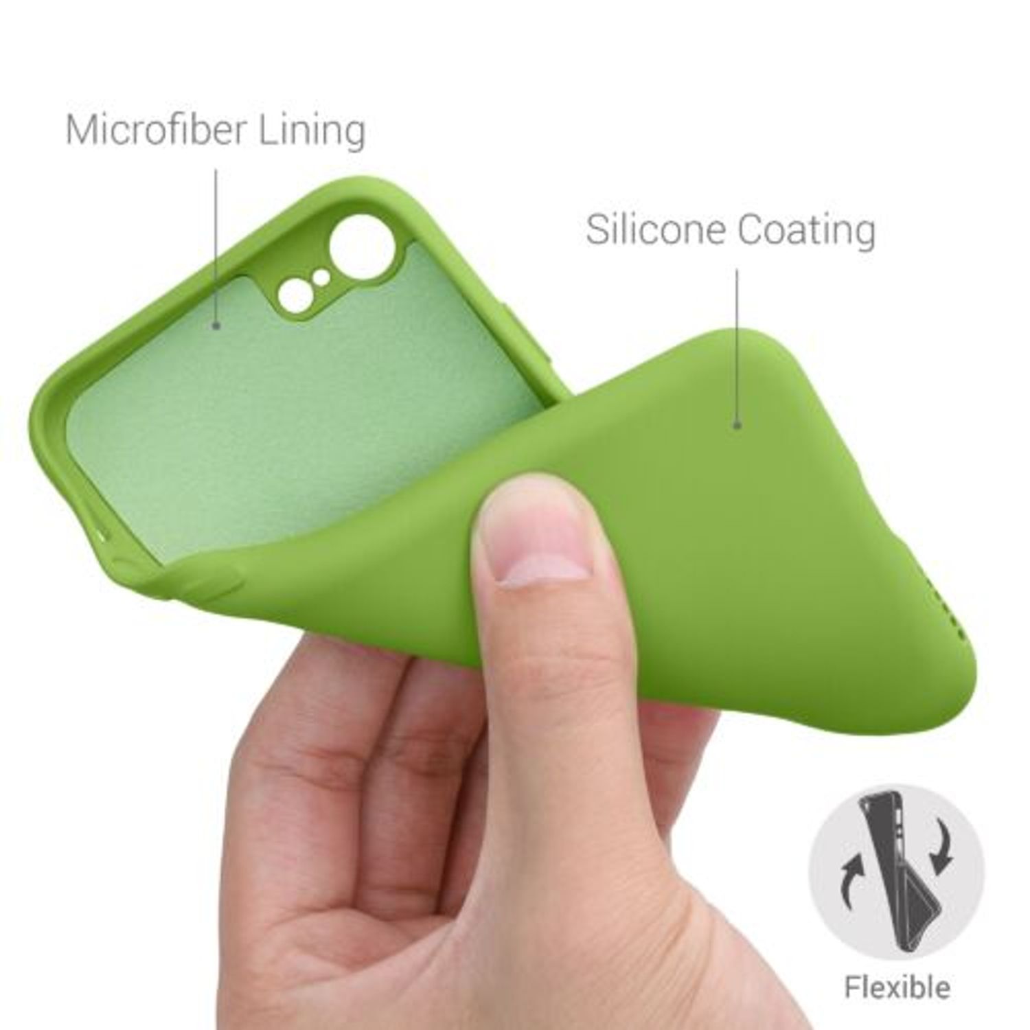Husa pentru iPhone 8/iPhone 7/iPhone SE 2, Silicon, Verde, 49979.220 fotografia produsului View 4 L