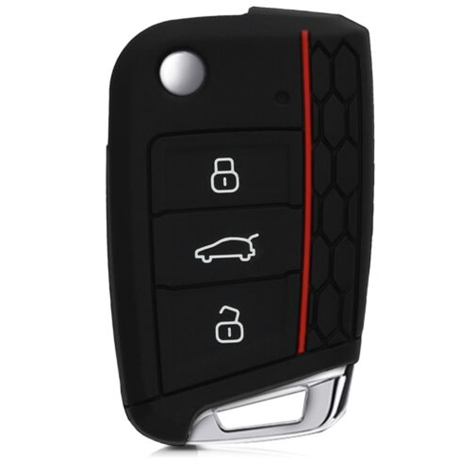 Husa Cheie Auto pentru VW, 3 Butoane, Silicon, Negru, 42888.41 fotografia produsului View 5 L