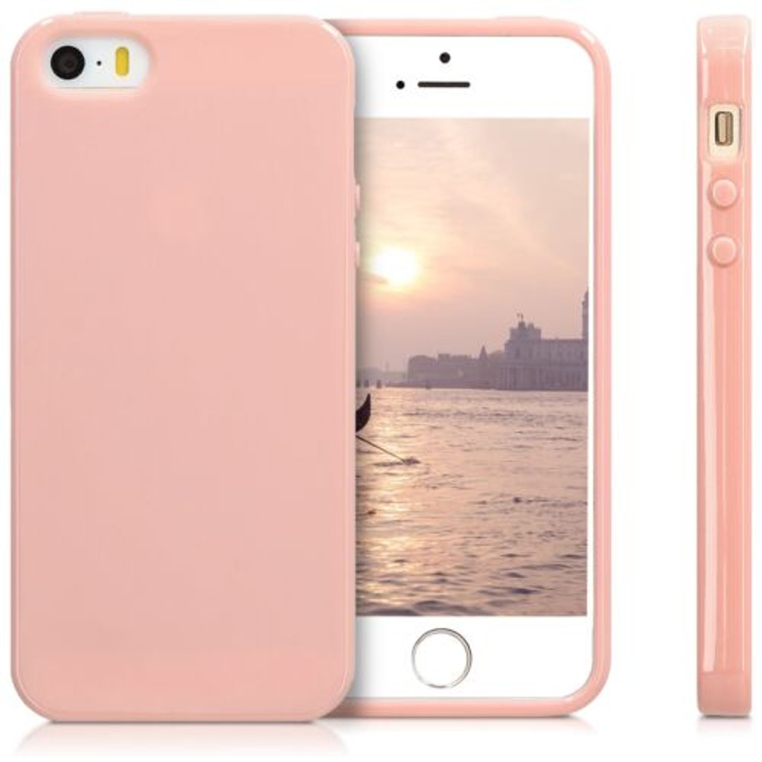 Husa pentru Apple iPhone 5/iPhone 5s/iPhone SE, Silicon, Rose Gold, 33098.89 fotografia produsului View 6 L