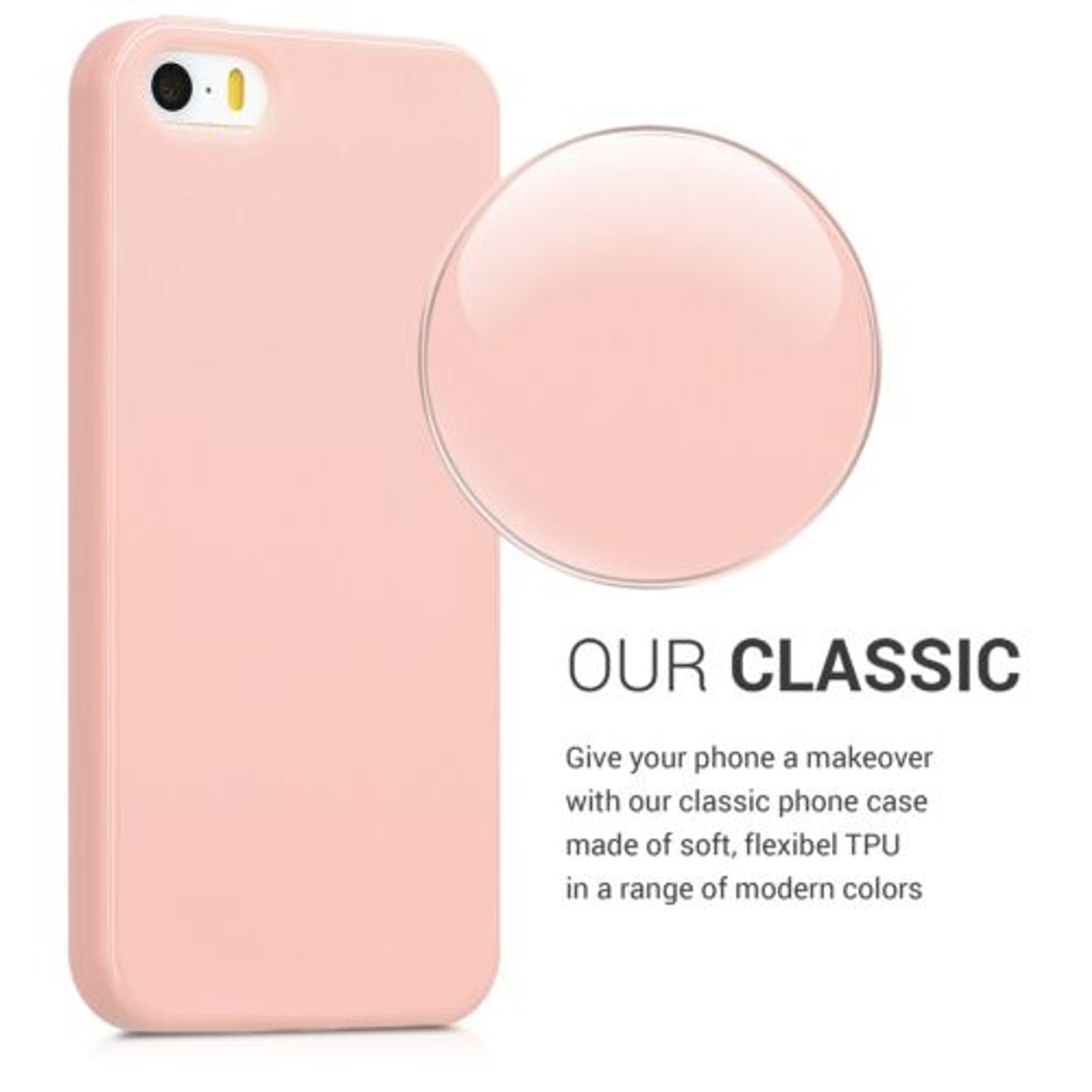 Husa pentru Apple iPhone 5/iPhone 5s/iPhone SE, Silicon, Rose Gold, 33098.89 fotografia produsului View 8 L
