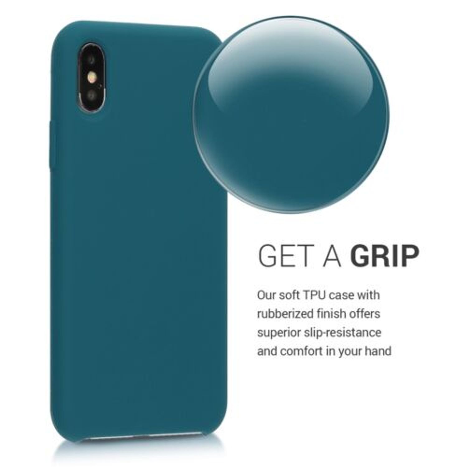 Husa pentru Apple iPhone X/iPhone XS, Silicon, Verde, 46313.57 fotografia produsului View 4 L