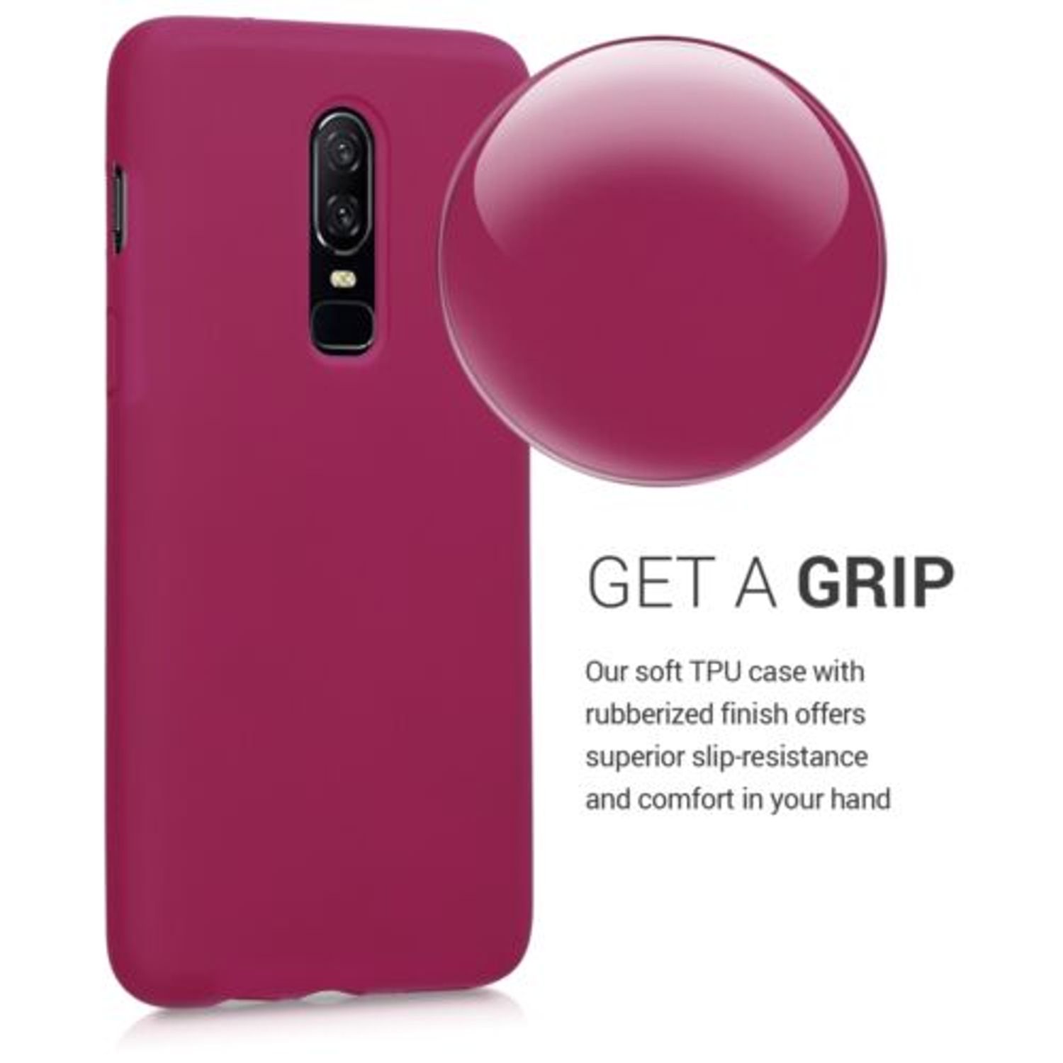 Husa pentru OnePlus 6, Silicon, Rosu, 46122.106 fotografia produsului View 4 L