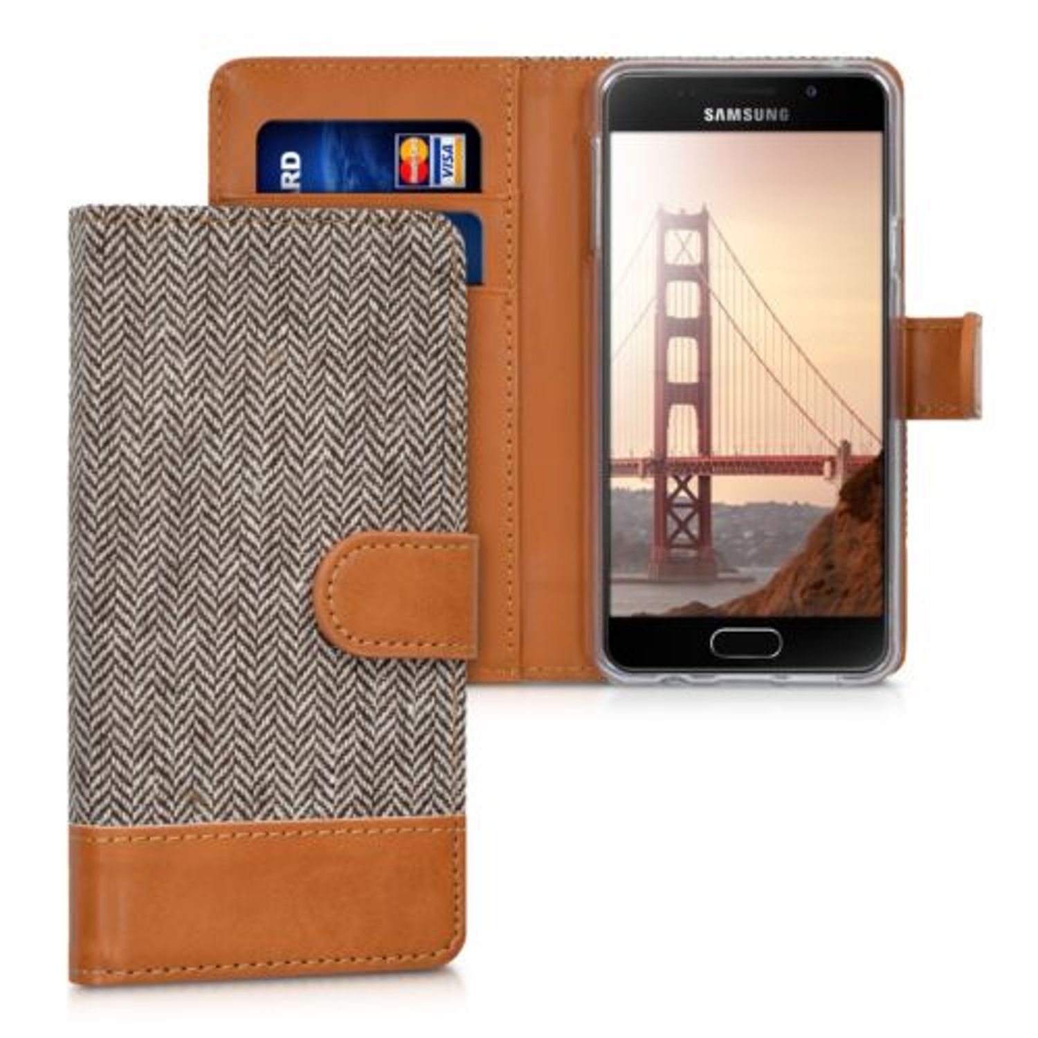 Husa pentru Samsung Galaxy A3 (2016), Textil, Negru, 39021.19 fotografia produsului