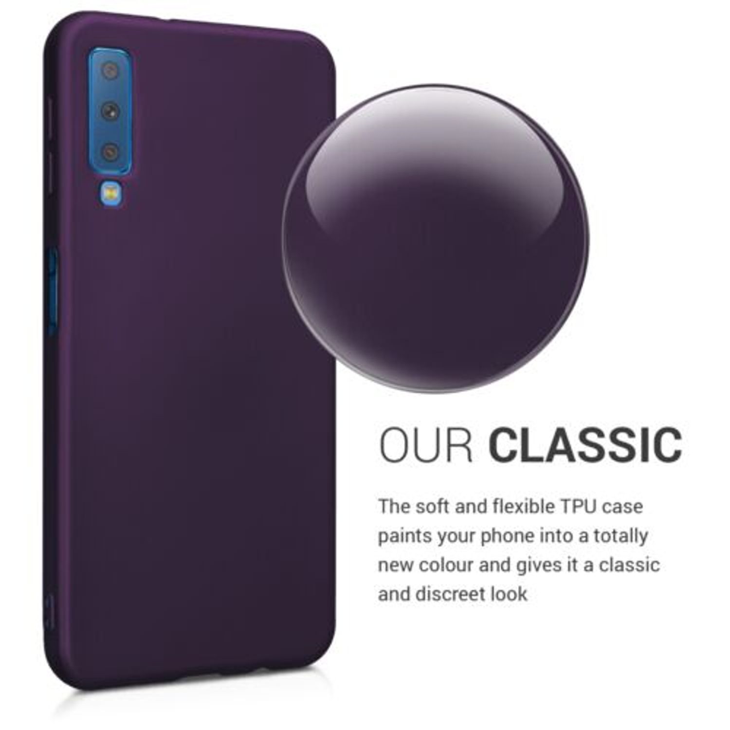 Husa pentru Samsung Galaxy A7 (2018), Silicon, Mov, 46421.115 fotografia produsului View 6 L