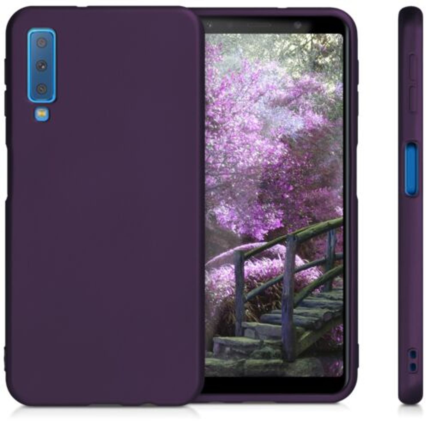 Husa pentru Samsung Galaxy A7 (2018), Silicon, Mov, 46421.115 fotografia produsului View 2 L