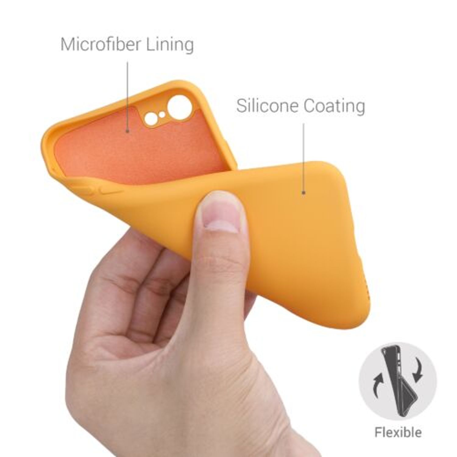 Husa pentru iPhone 8/iPhone 7/iPhone SE 2, Silicon, Galben, 49979.217 fotografia produsului View 4 L
