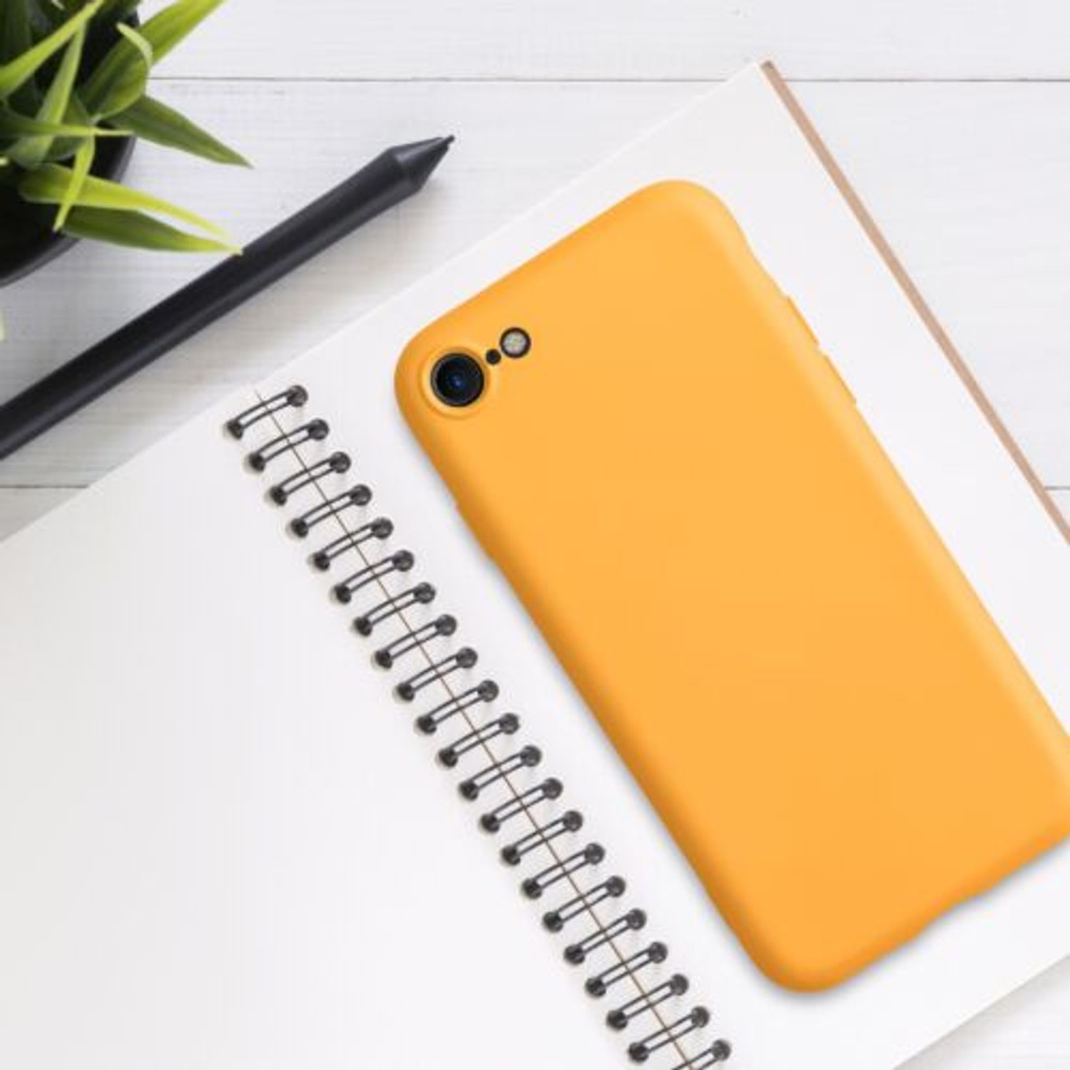 Husa pentru iPhone 8/iPhone 7/iPhone SE 2, Silicon, Galben, 49979.217 fotografia produsului View 3 L