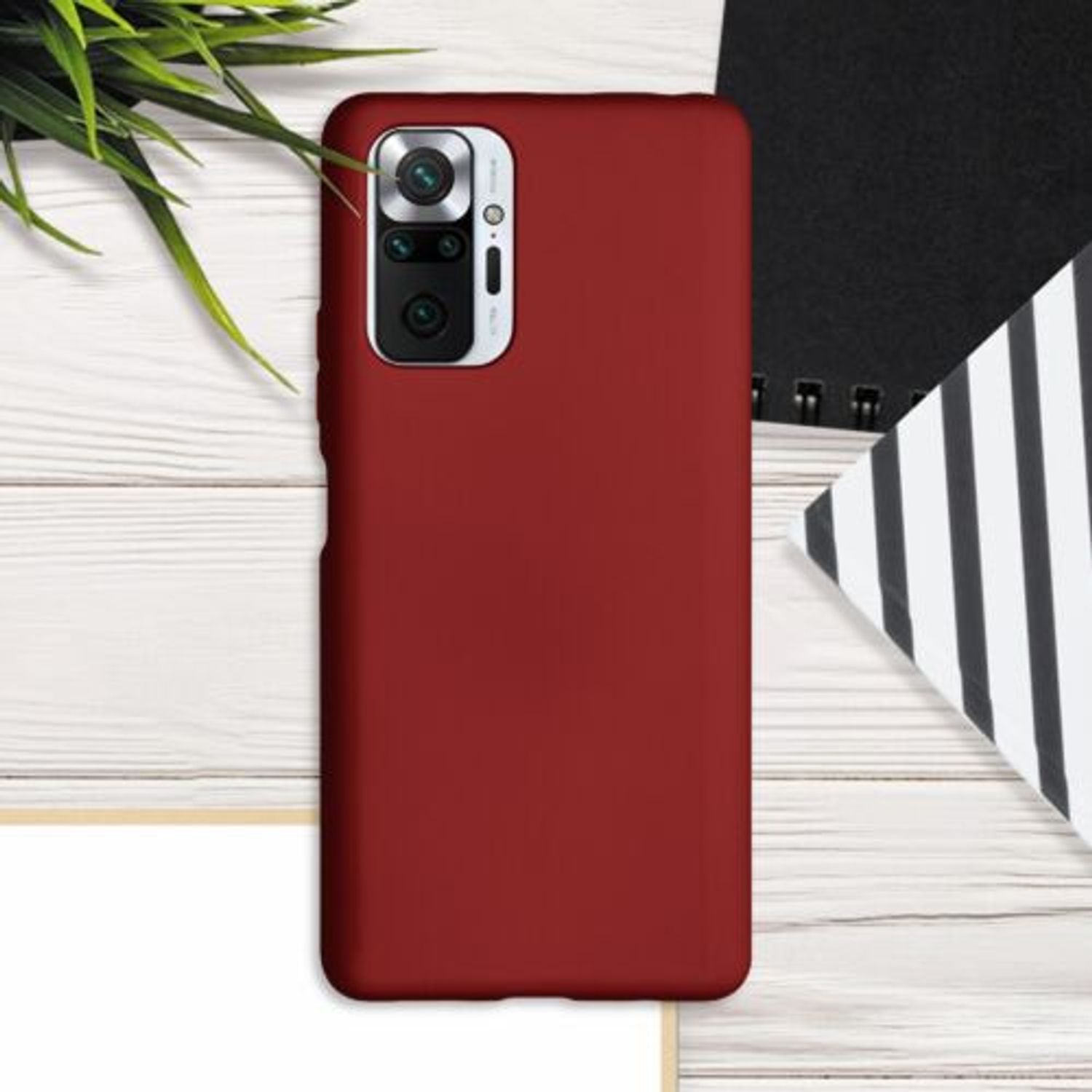 Husa pentru Xiaomi Redmi Note 10 Pro, Silicon, Rosu, 54552.36 fotografia produsului View 3 L