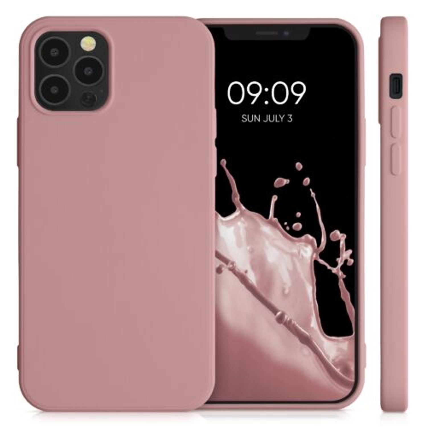 Husa pentru Apple iPhone 12/iPhone 12 Pro, Silicon, Roz, 53844.193, Kwmobile fotografia produsului View 2 L